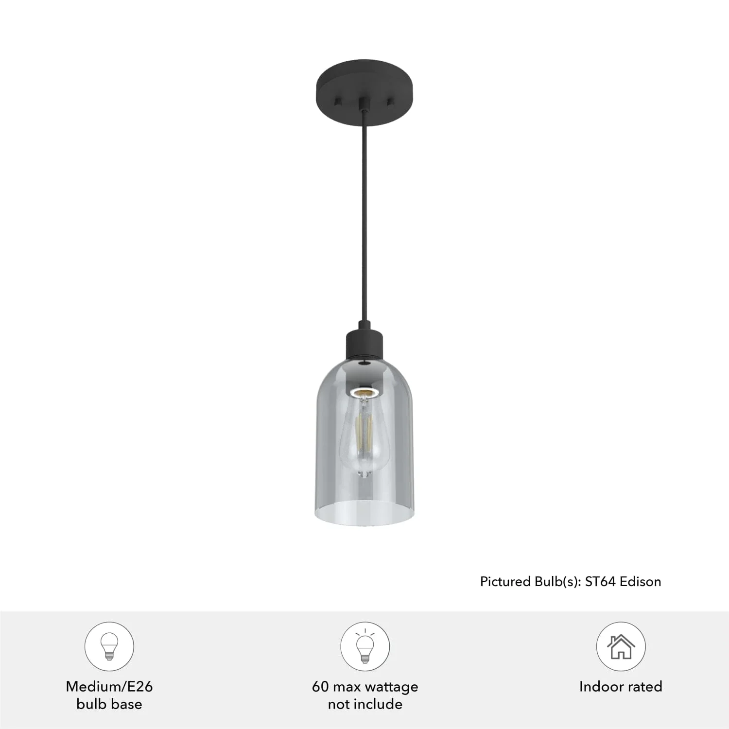 Lochemeade Smoked Glass 1 Light Mini Pendant 3 Lochemeade Smoked Glass 1 Light Mini Pendant