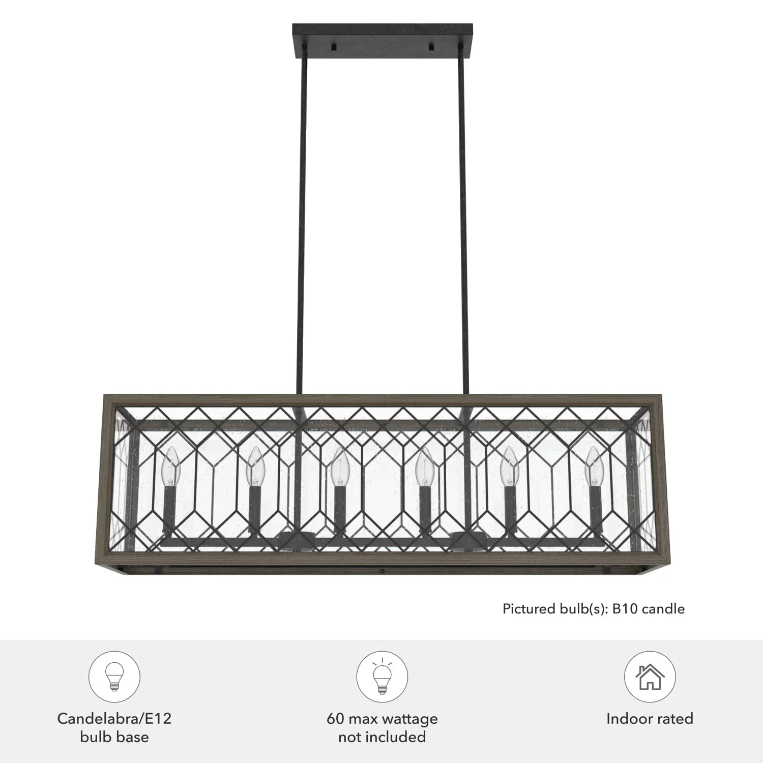 Chevron 6 Light Linear Chandelier 5 Chevron 6 Light Linear Chandelier