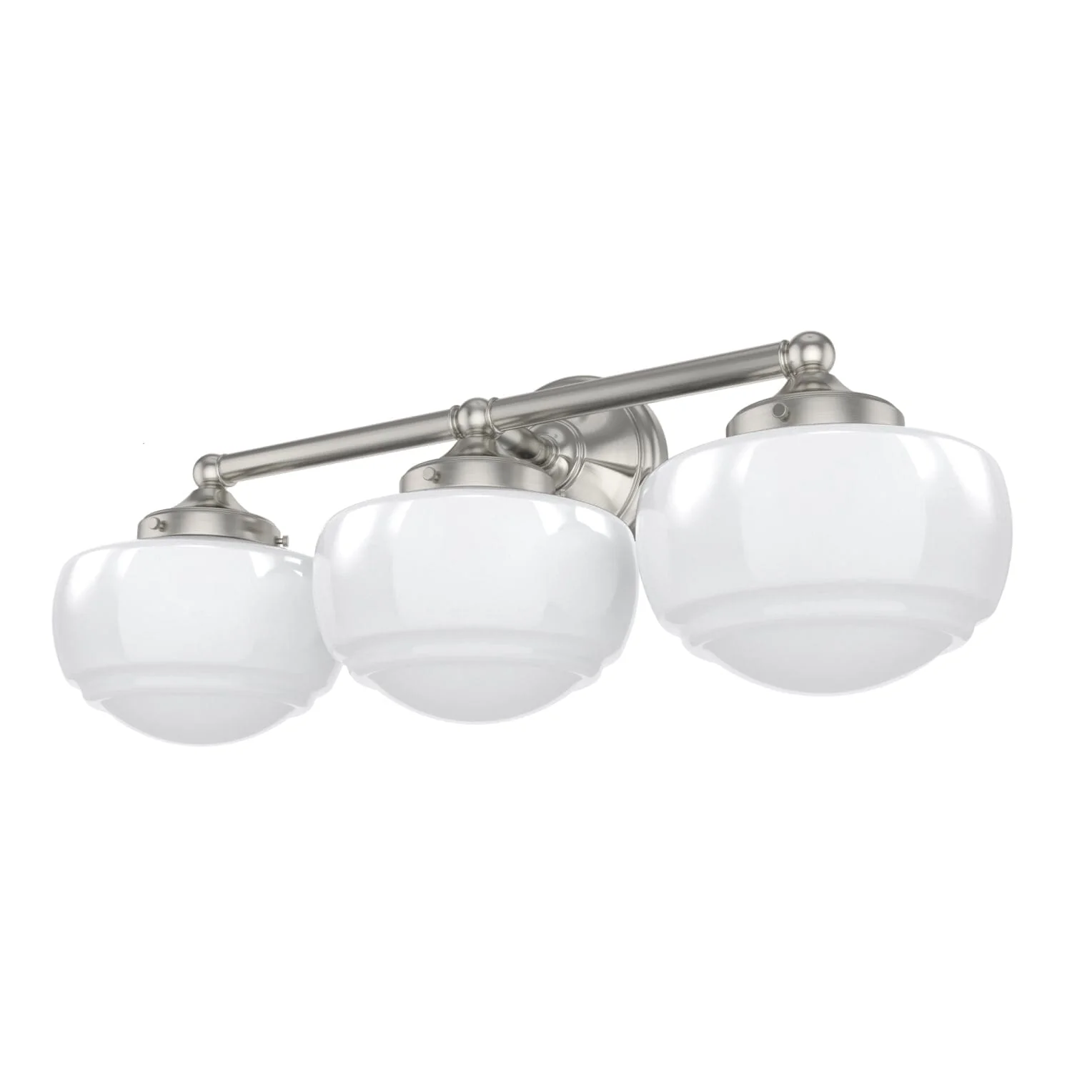 Saddle Creek Shiny Cased White Glass 3 Light Vanity 5 Saddle Creek Shiny Cased White Glass 3 Light Vanity