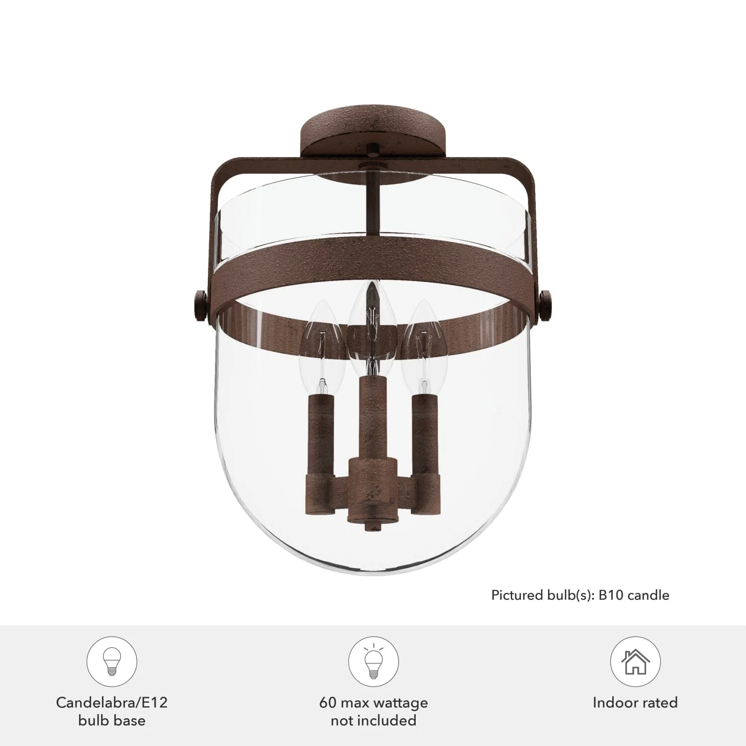 Karloff 3 Light Semi-Flush Mount 4 Karloff 3 Light Semi-Flush Mount