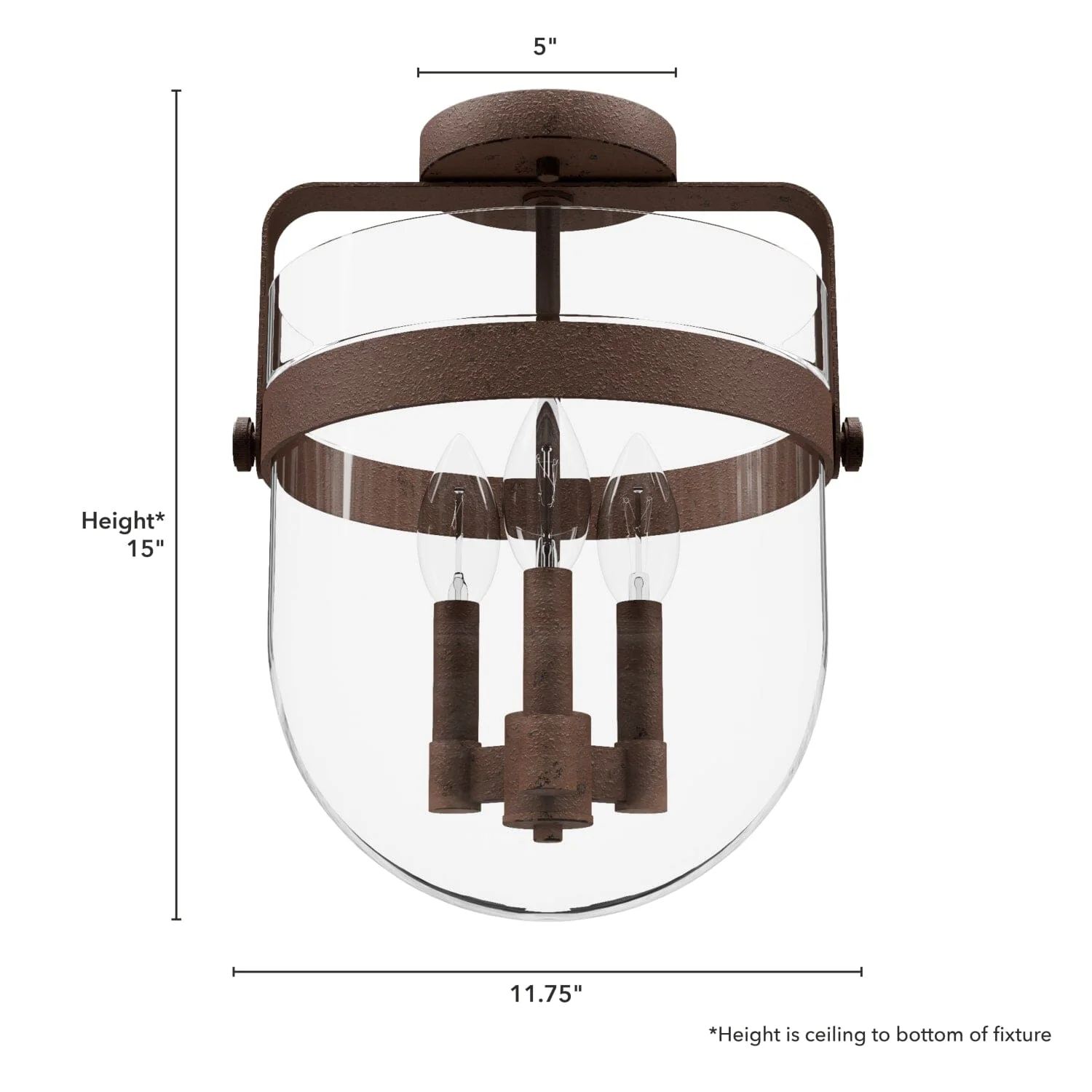 Karloff 3 Light Semi-Flush Mount 7 Karloff 3 Light Semi-Flush Mount