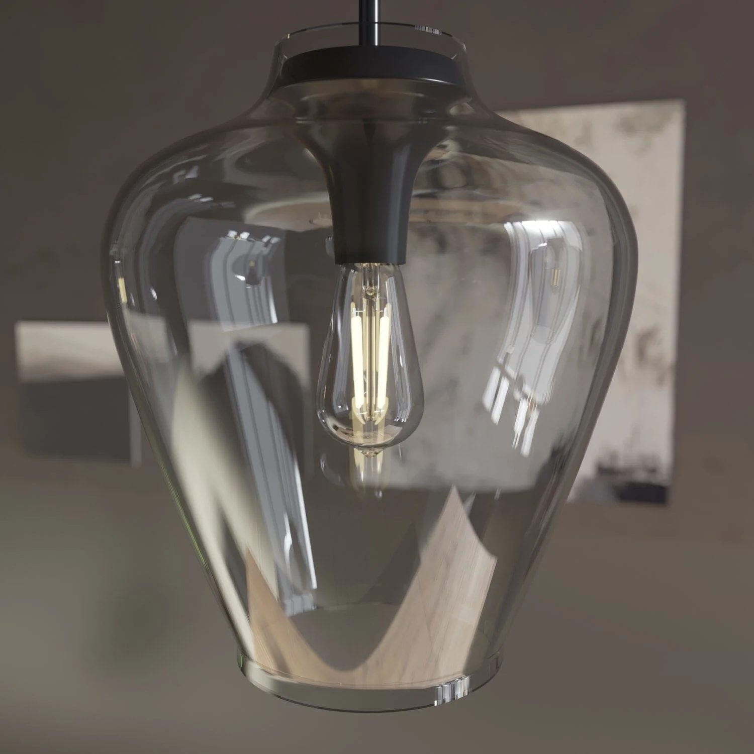Vidria Smoked Glass 1 Light 12 Inch Pendant