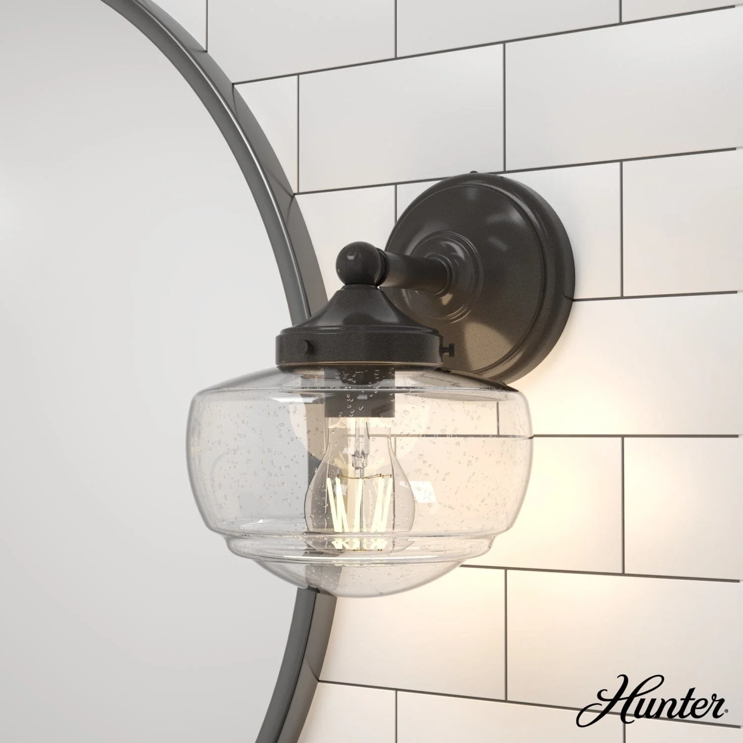 Saddle Creek Clear Seeded Glass 1 Light Sconce 1 Saddle Creek Clear Seeded Glass 1 Light Sconce