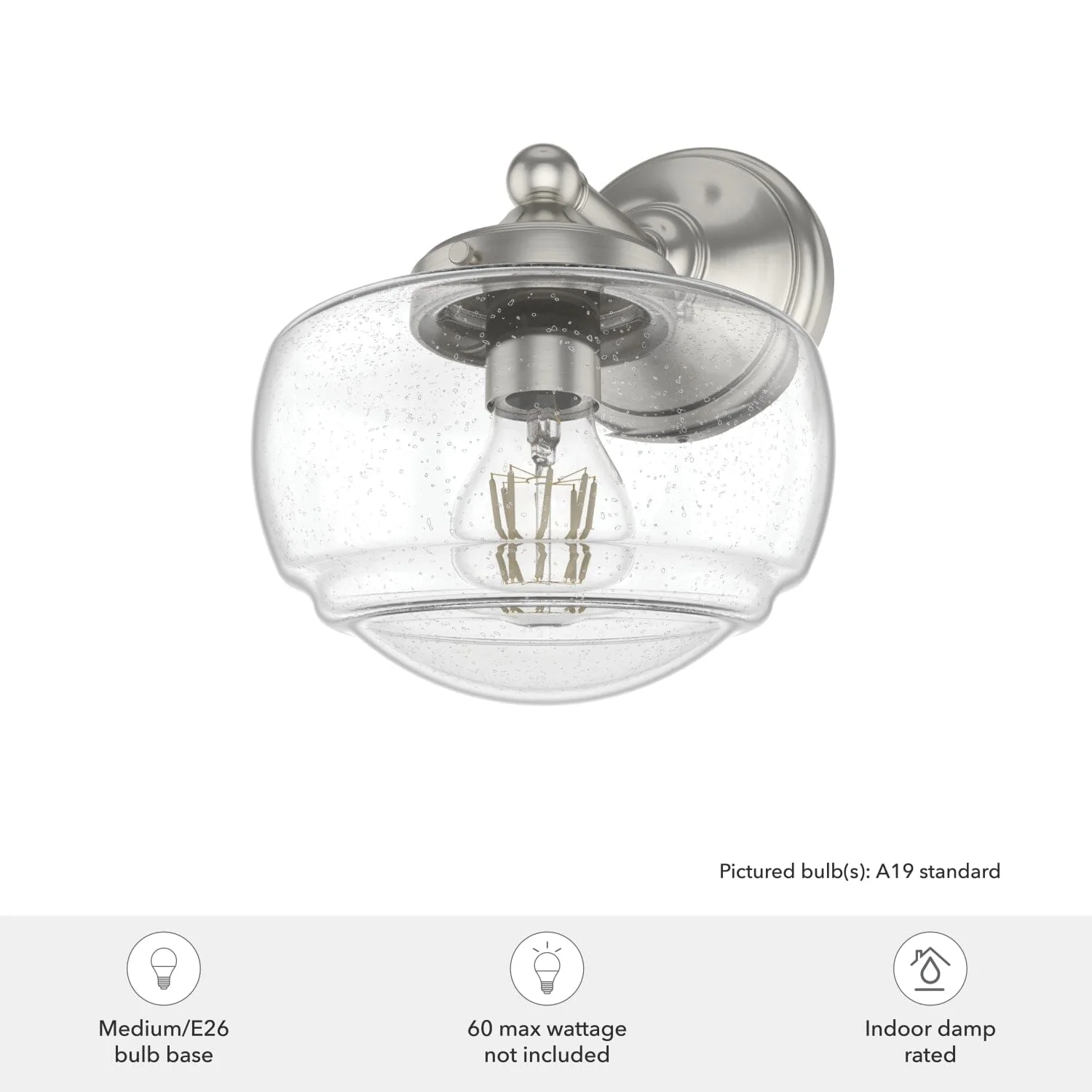 Saddle Creek Clear Seeded Glass 1 Light Sconce 4 Saddle Creek Clear Seeded Glass 1 Light Sconce