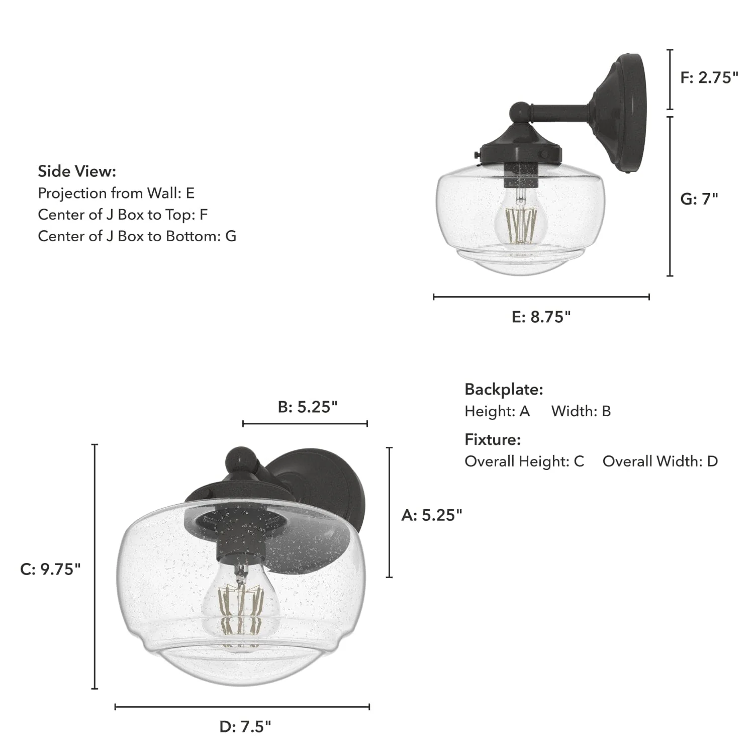 Saddle Creek Clear Seeded Glass 1 Light Sconce 5 Saddle Creek Clear Seeded Glass 1 Light Sconce