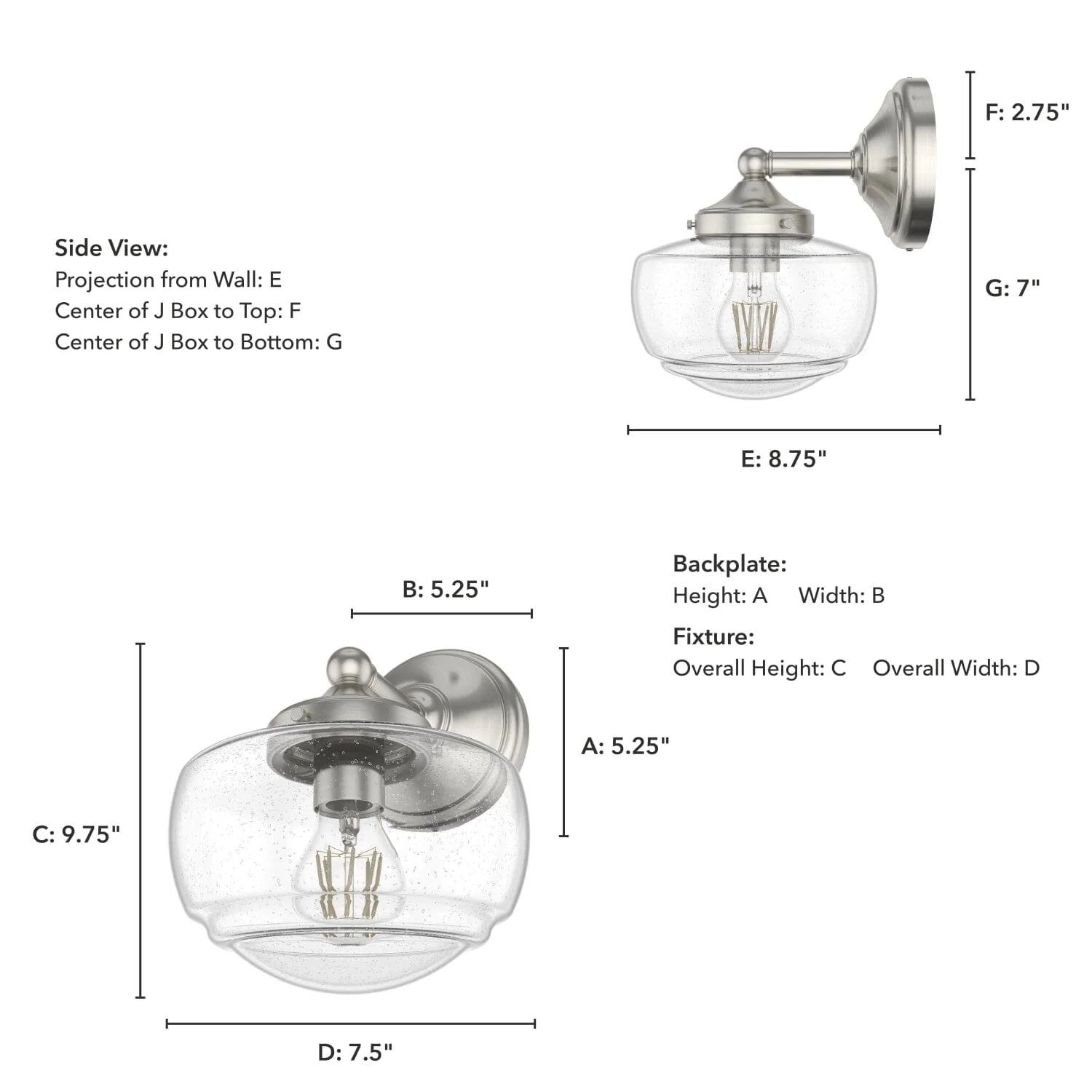 Saddle Creek Clear Seeded Glass 1 Light Sconce 6 Saddle Creek Clear Seeded Glass 1 Light Sconce