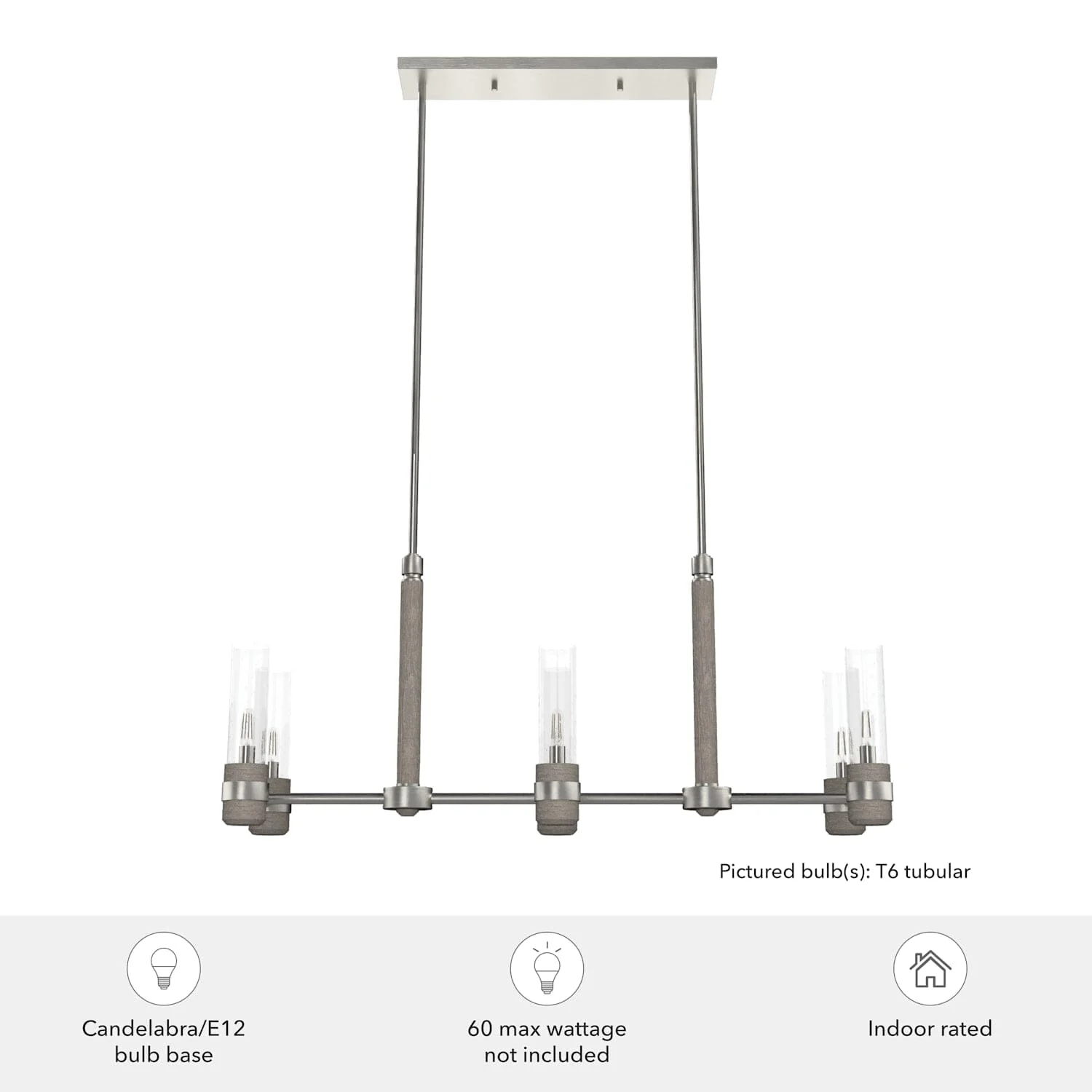 River Mill 6 Light Linear Chandelier 5 River Mill 6 Light Linear Chandelier