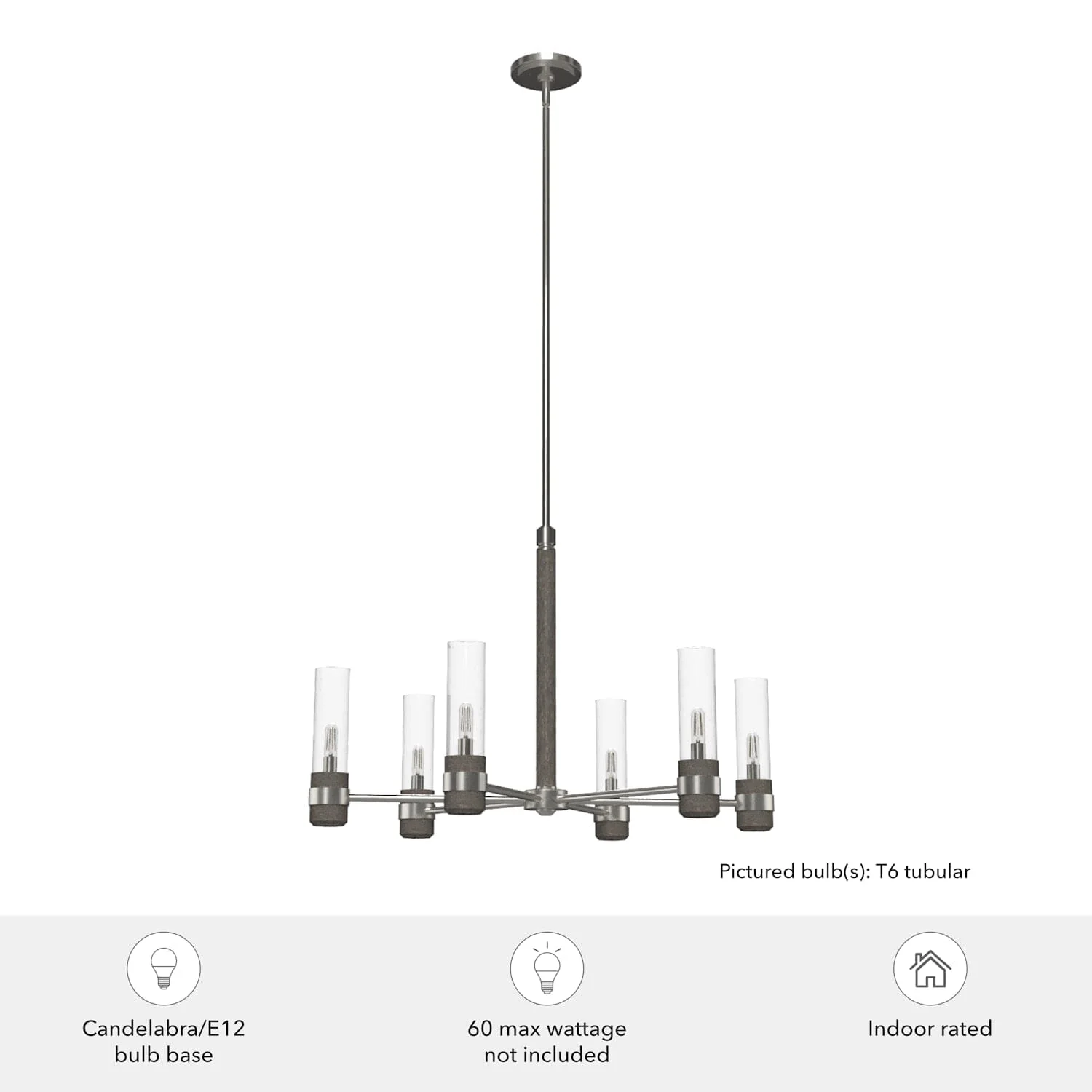 River Mill 6 Light Chandelier 6 River Mill 6 Light Chandelier