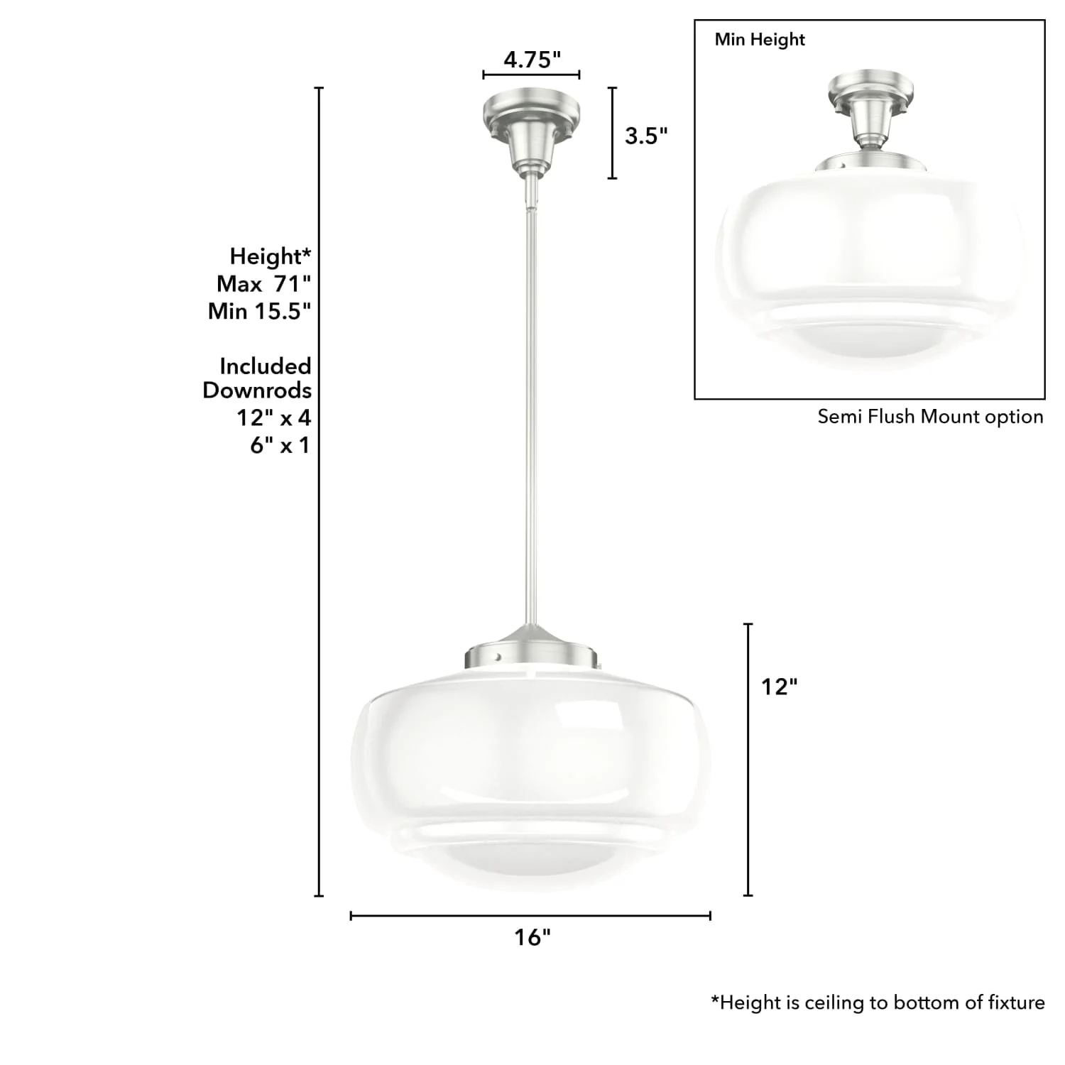 Saddle Creek Shiny Cased White Glass 1 Light 16 Inch Pendant 7 Saddle Creek Shiny Cased White Glass 1 Light 16 Inch Pendant