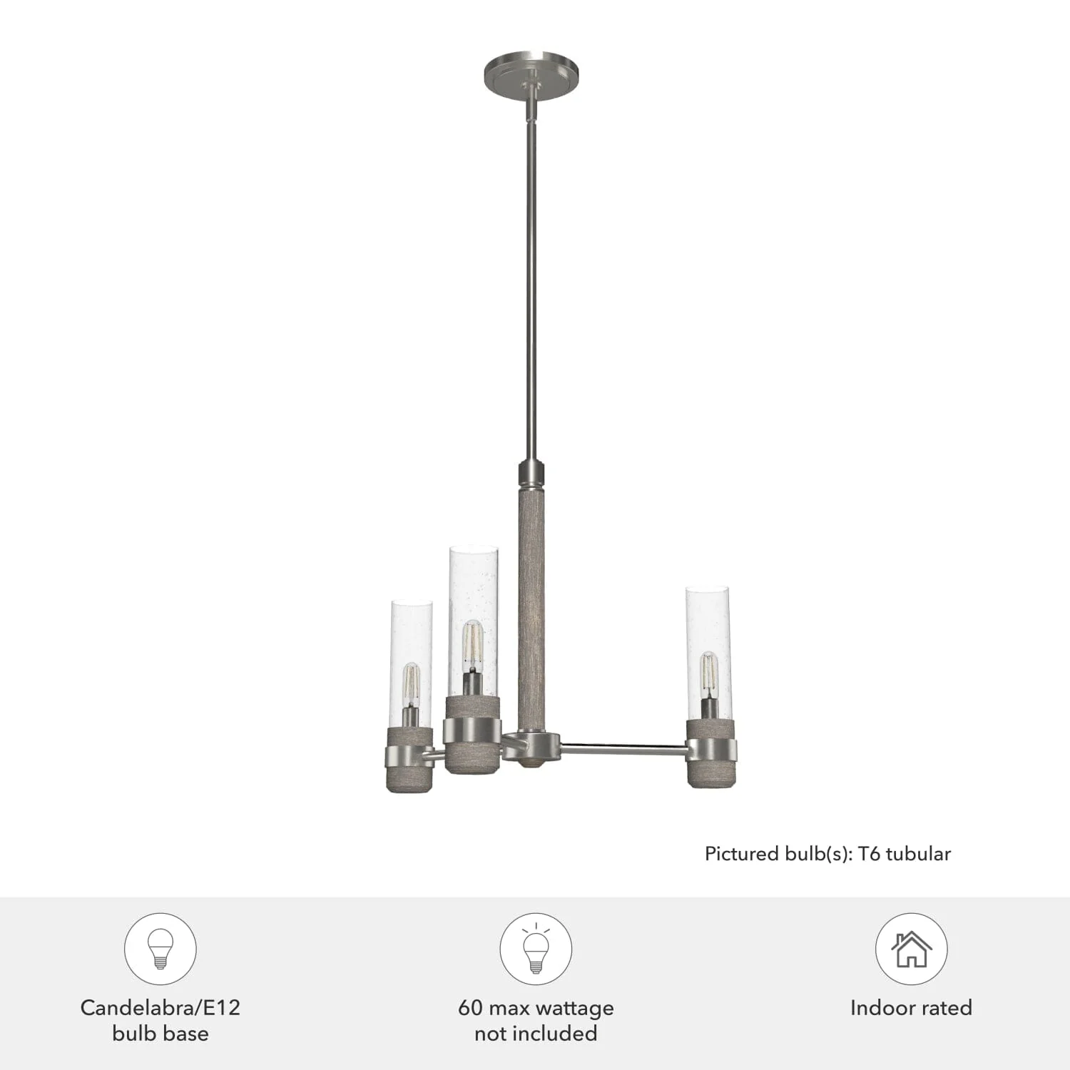 River Mill 3 Light Chandelier 6 River Mill 3 Light Chandelier