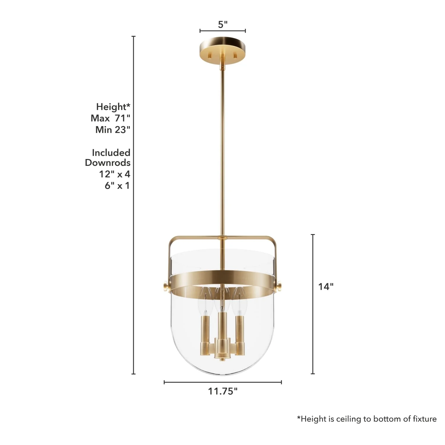 Karloff 3 Light Pendant 12 inch 11 Karloff 3 Light Pendant 12 inch