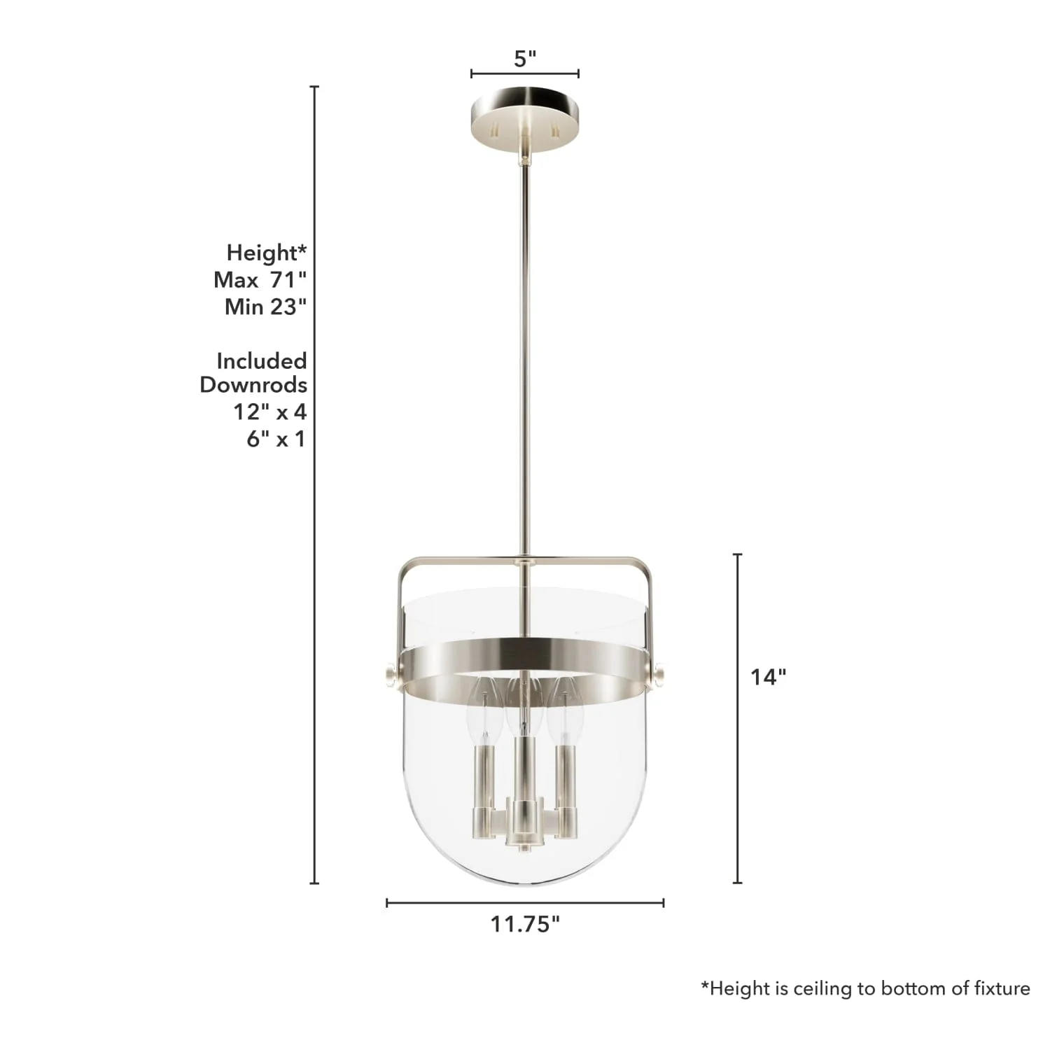 Karloff 3 Light Pendant 12 inch 12 Karloff 3 Light Pendant 12 inch