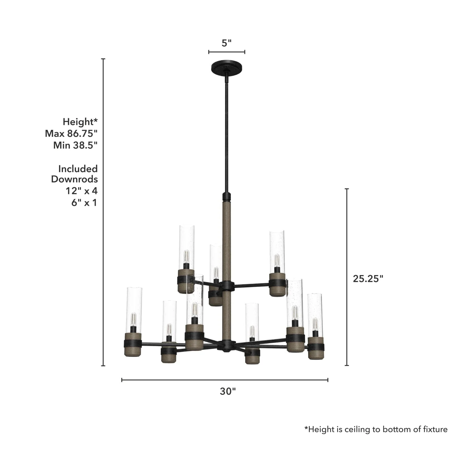 River Mill 9 Light 2-tier Chandelier 7 River Mill 9 Light 2-tier Chandelier