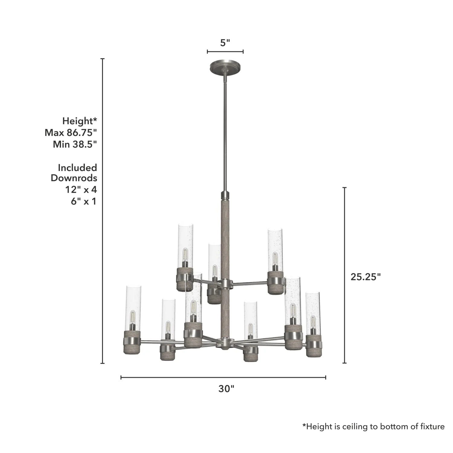 River Mill 9 Light 2-tier Chandelier 8 River Mill 9 Light 2-tier Chandelier