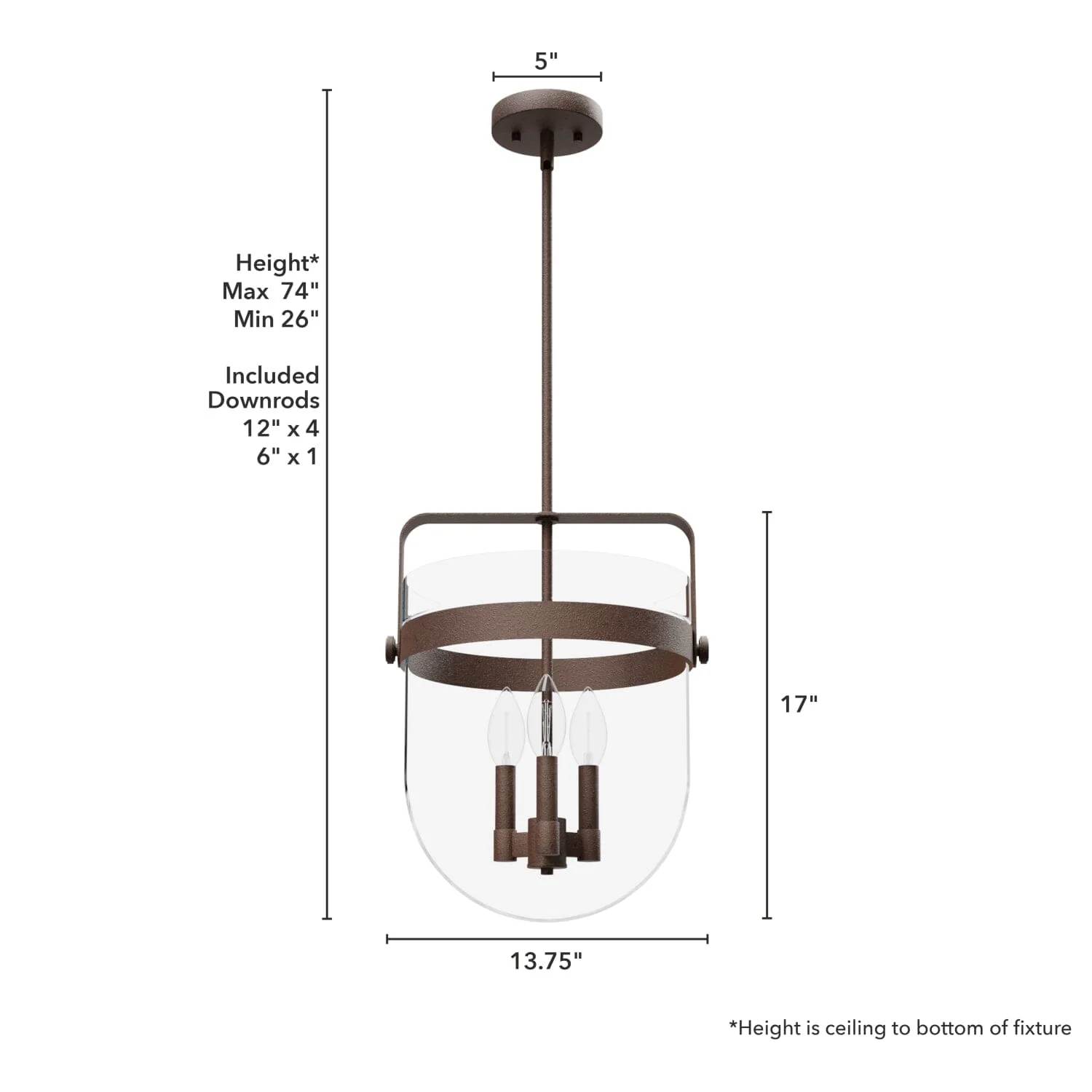 Karloff 3 Light Pendant 13 inch 12 Karloff 3 Light Pendant 13 inch