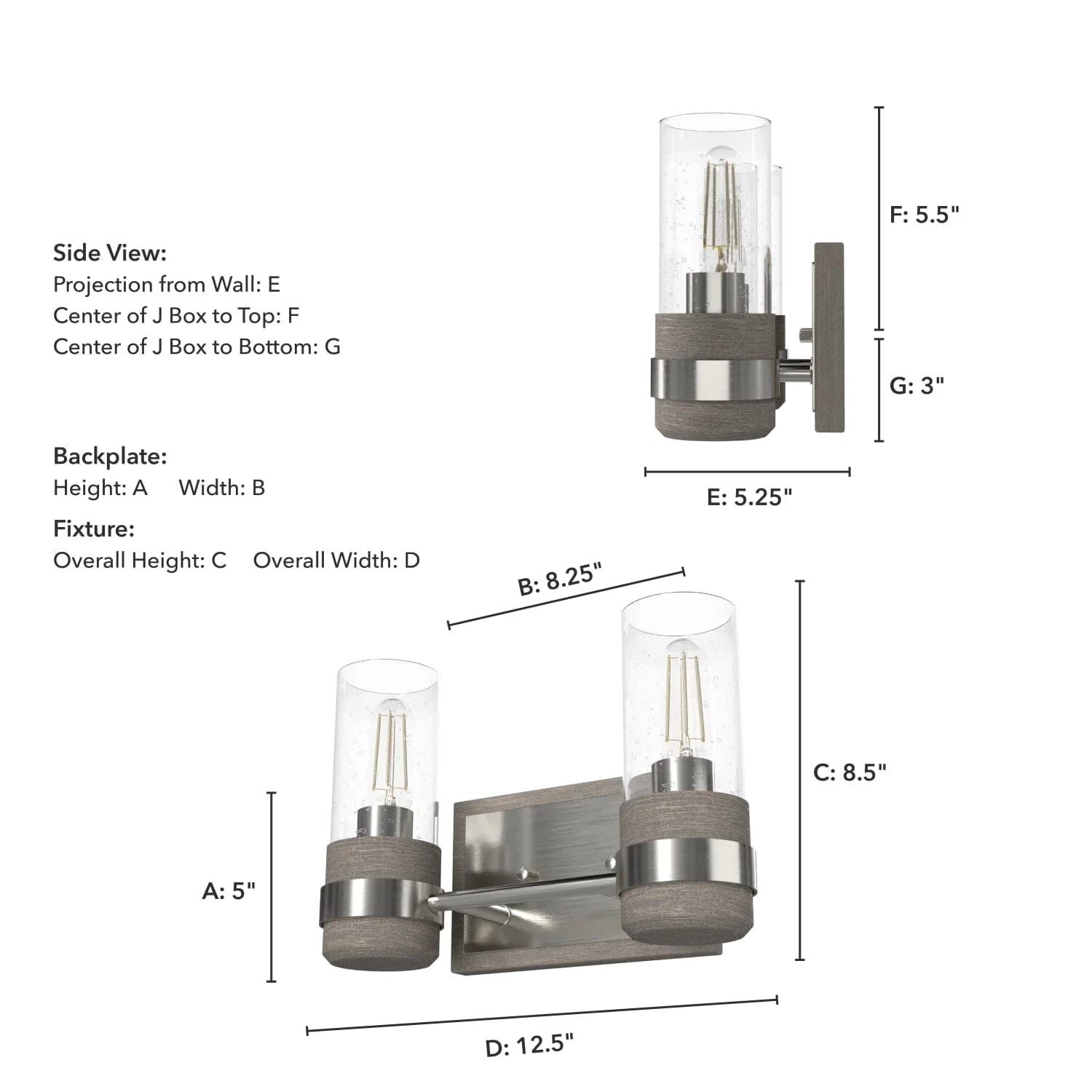 River Mill 2 Light Vanity 6 River Mill 2 Light Vanity