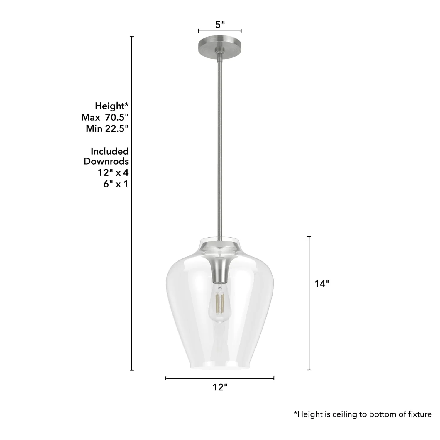 Vidria 1 Light 12 Inch Pendant 12 Vidria 1 Light 12 Inch Pendant