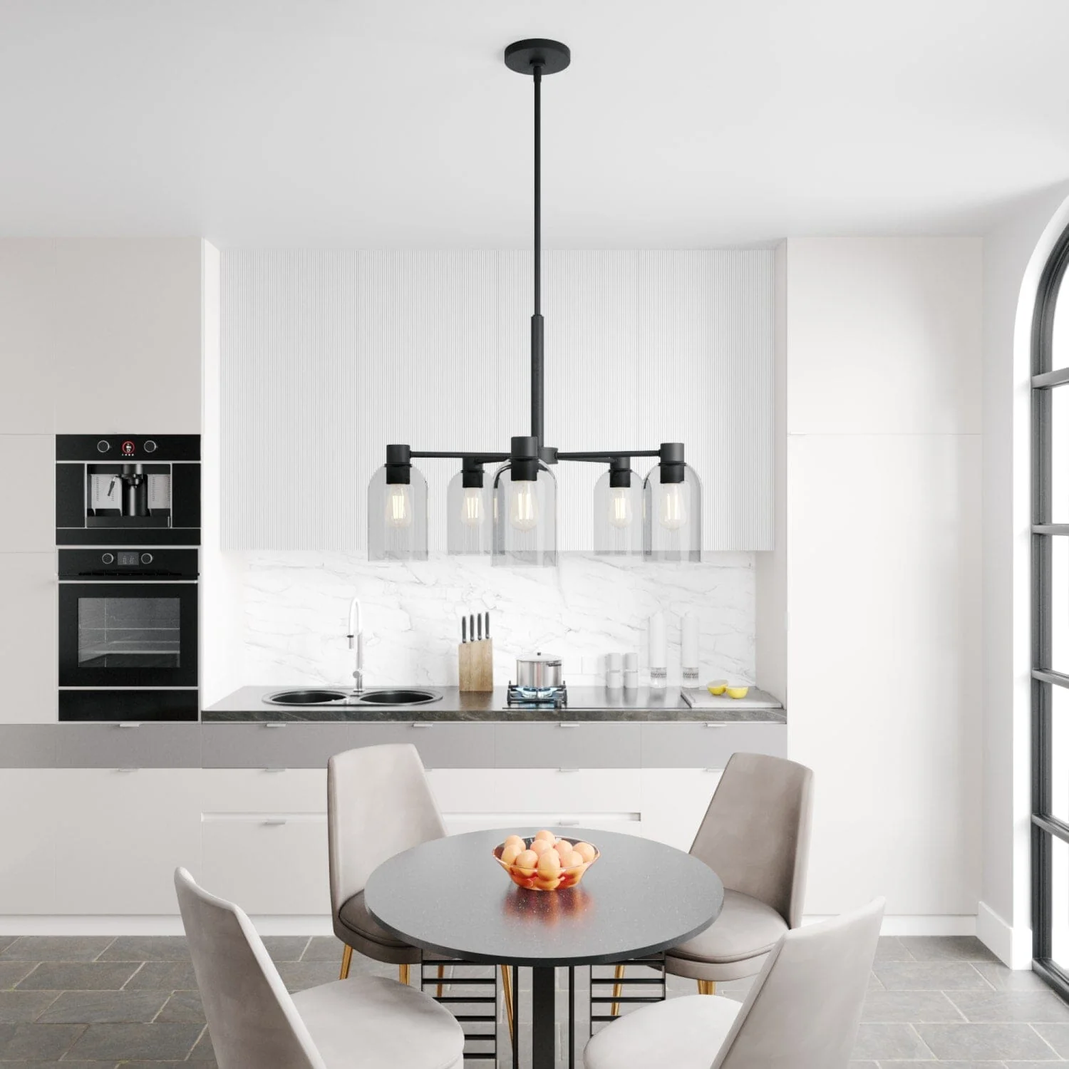 Lochemeade Smoked Glass 5 Light Chandelier 2 Lochemeade Smoked Glass 5 Light Chandelier