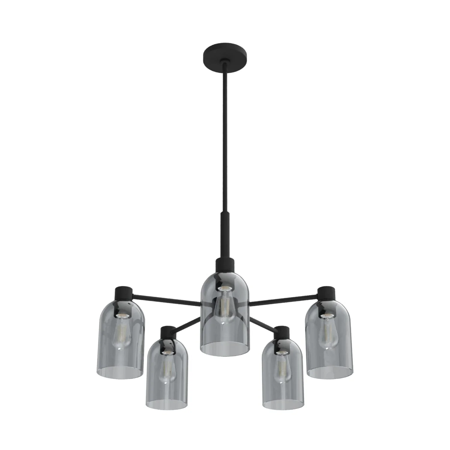 Lochemeade Smoked Glass 5 Light Chandelier 7 Lochemeade Smoked Glass 5 Light Chandelier