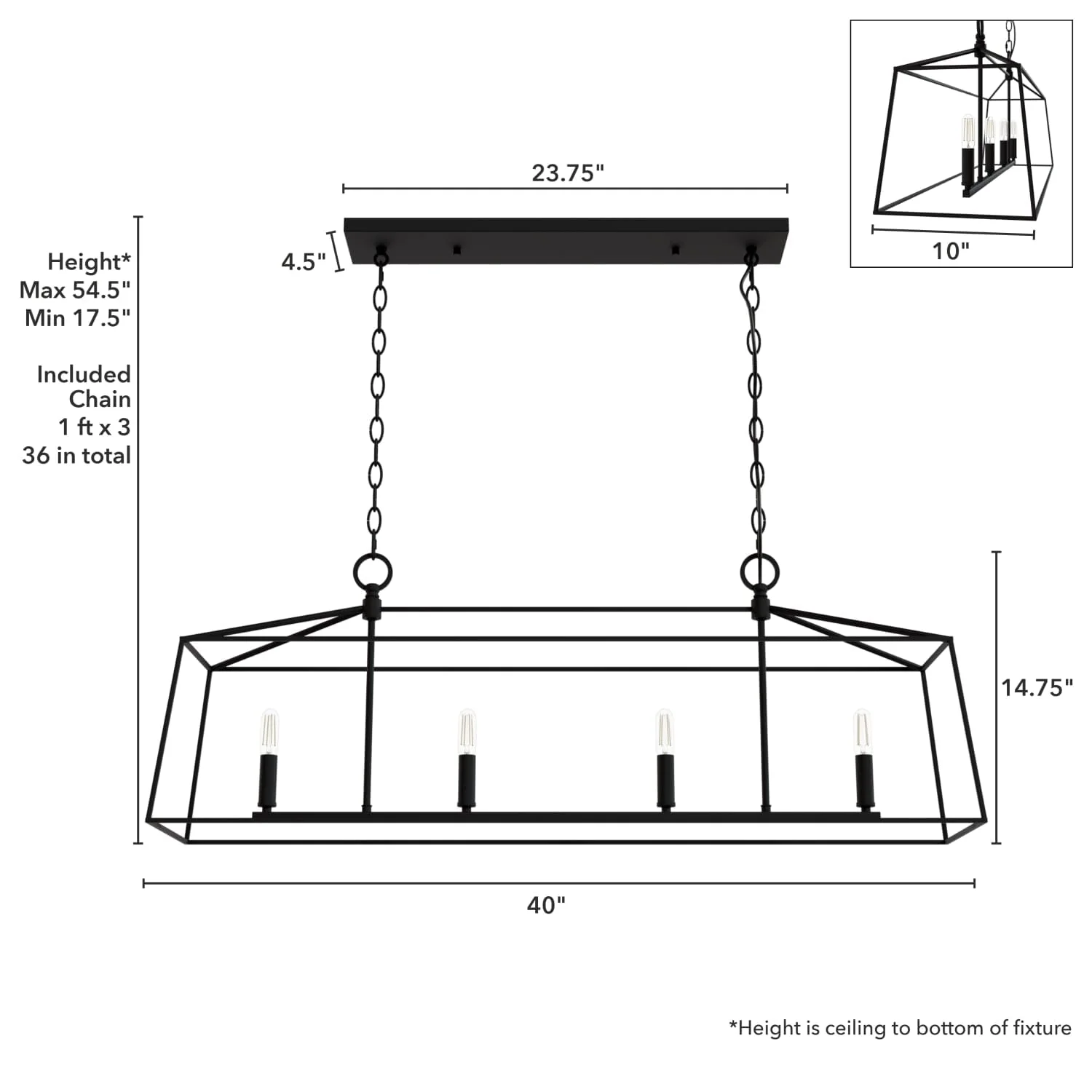 Fair Oaks 4 Light Linear Chandelier 8 Fair Oaks 4 Light Linear Chandelier