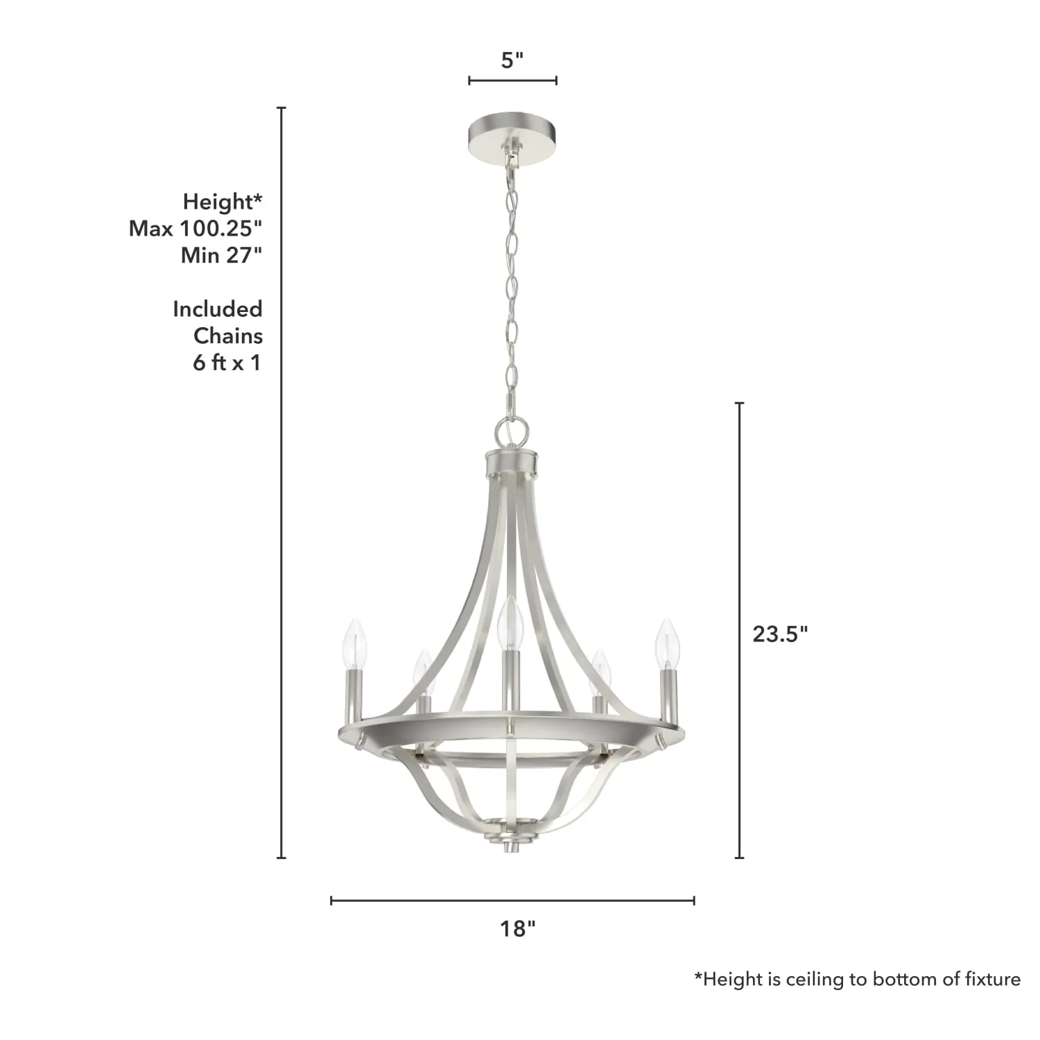 Perch Point 5 Light Chandelier 4 Perch Point 5 Light Chandelier