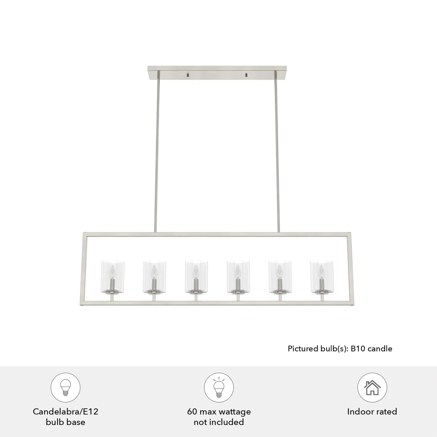 Kerrison 6 Light Linear Chandelier 5 Kerrison 6 Light Linear Chandelier