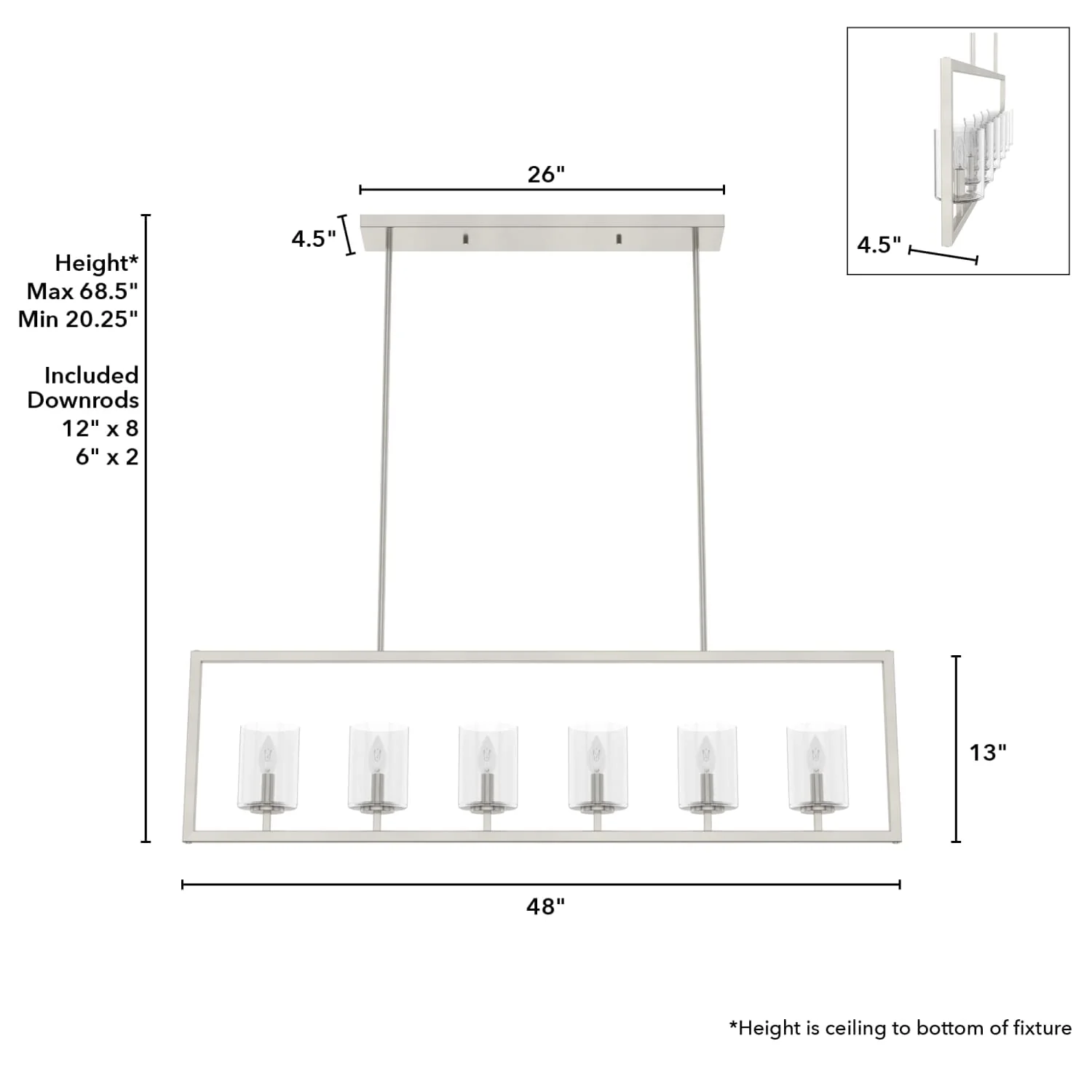 Kerrison 6 Light Linear Chandelier 7 Kerrison 6 Light Linear Chandelier