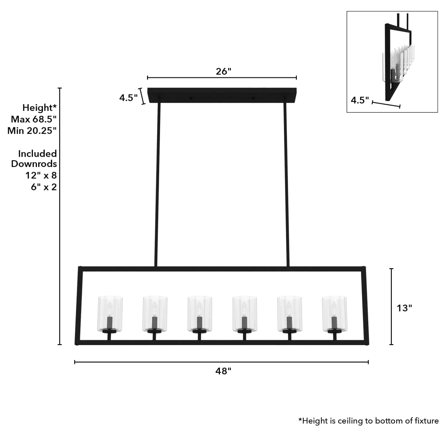 Kerrison 6 Light Linear Chandelier 8 Kerrison 6 Light Linear Chandelier