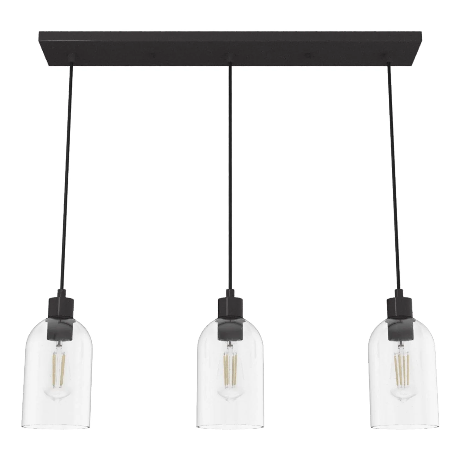 Lochemeade Clear Seeded Glass 3 Light Linear Pendant Cluster 12 Lochemeade Clear Seeded Glass 3 Light Linear Pendant Cluster