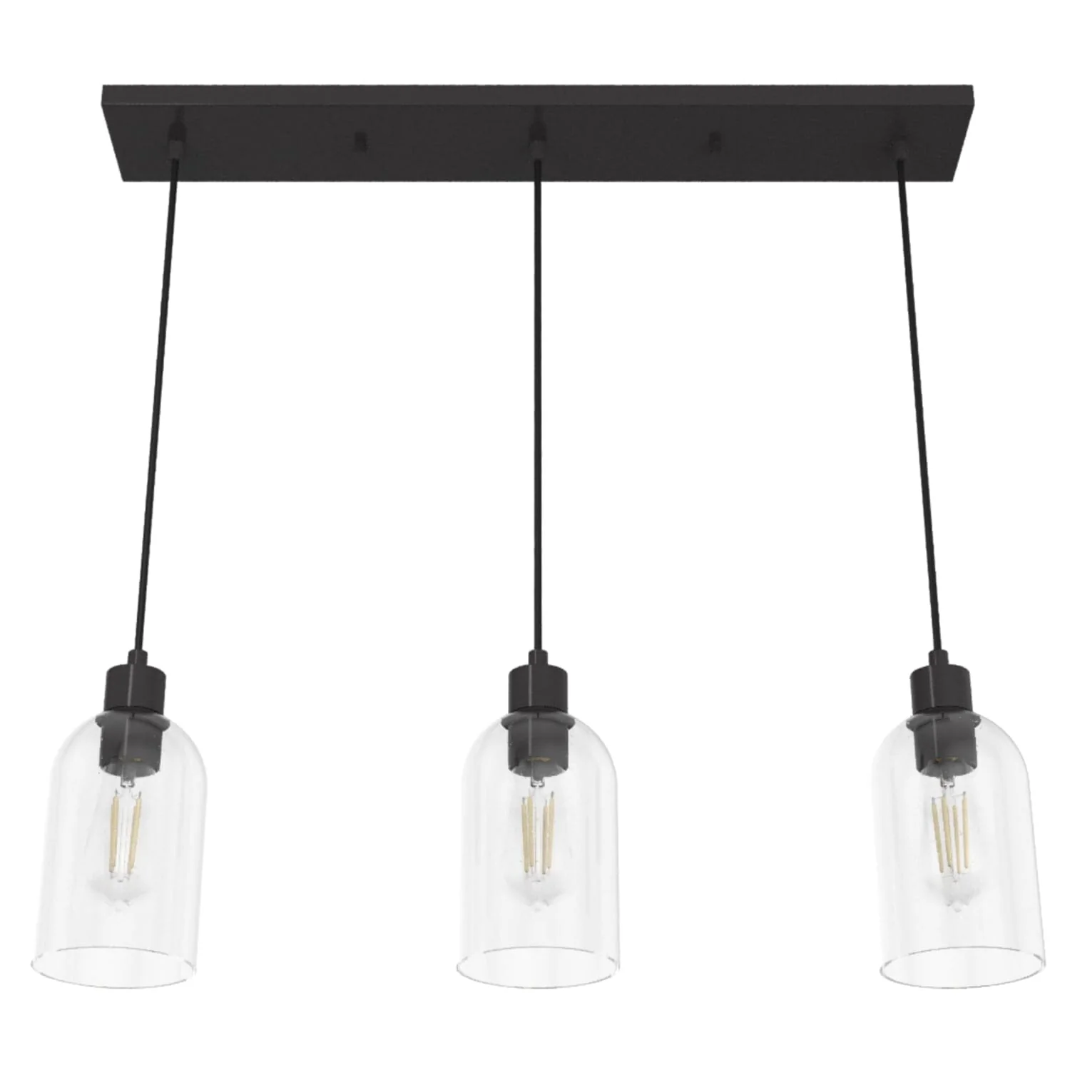 Lochemeade Clear Seeded Glass 3 Light Linear Pendant Cluster 14 Lochemeade Clear Seeded Glass 3 Light Linear Pendant Cluster