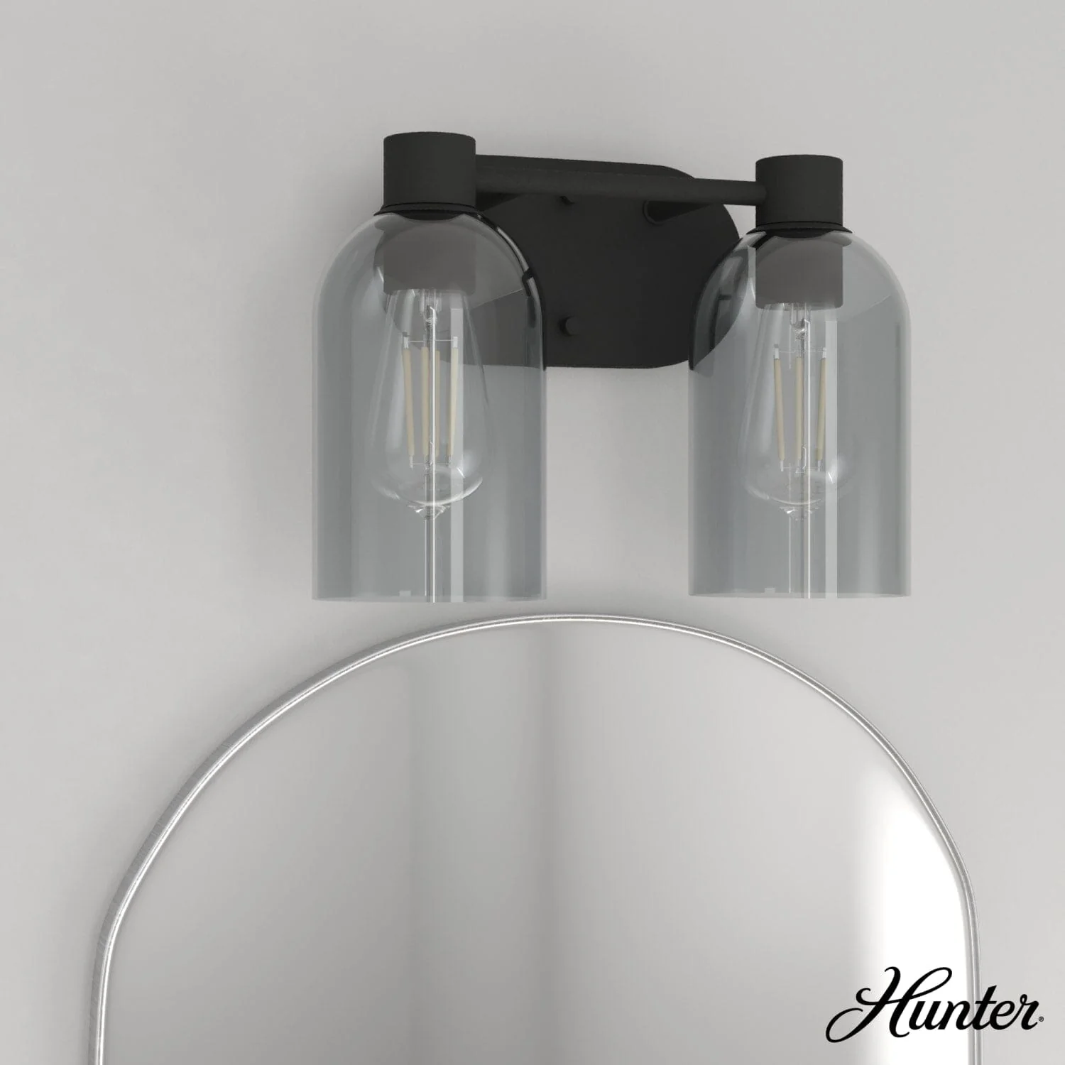 Lochemeade Smoked Glass 2 Light Vanity 1 Lochemeade Smoked Glass 2 Light Vanity