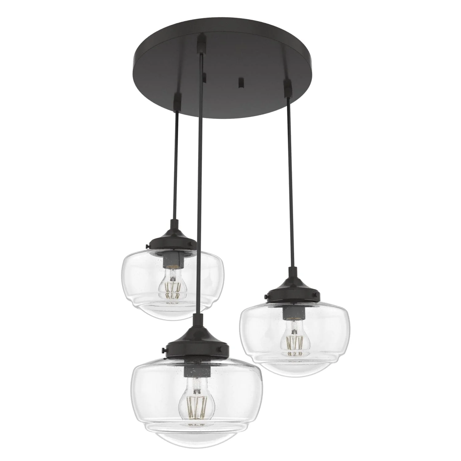 Saddle Creek Clear Seeded Glass 3 Light Round Pendant Cluster 7 Saddle Creek Clear Seeded Glass 3 Light Round Pendant Cluster