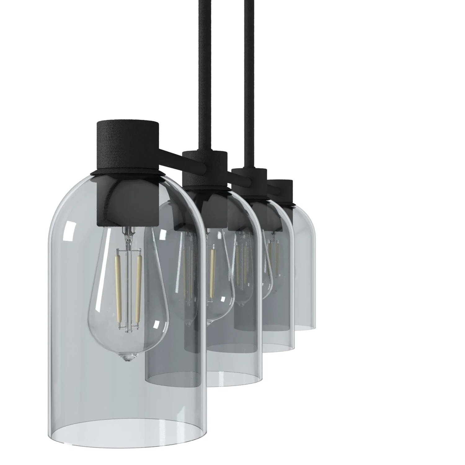 Lochemeade Smoked Glass 4 Light Linear Chandelier 11 Lochemeade Smoked Glass 4 Light Linear Chandelier