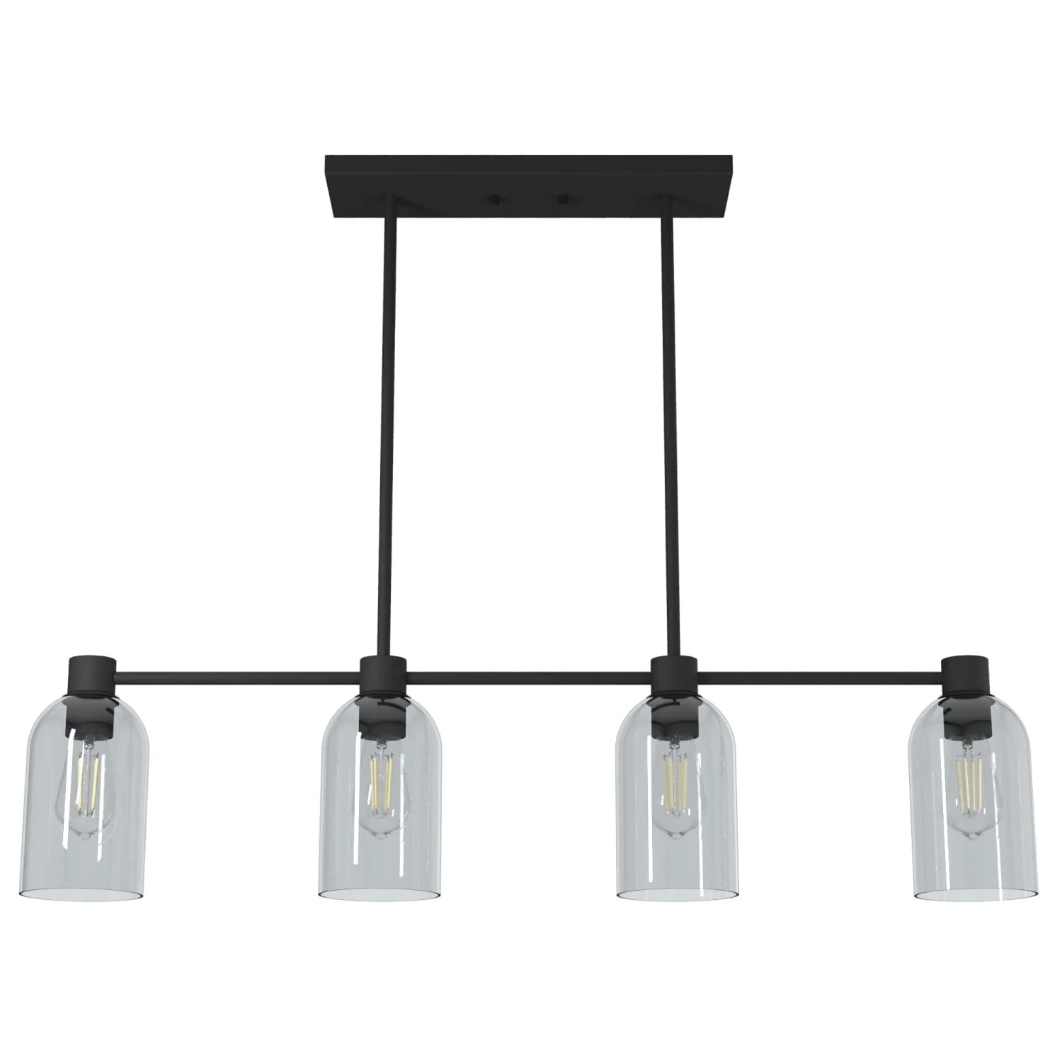 Lochemeade Smoked Glass 4 Light Linear Chandelier 7 Lochemeade Smoked Glass 4 Light Linear Chandelier