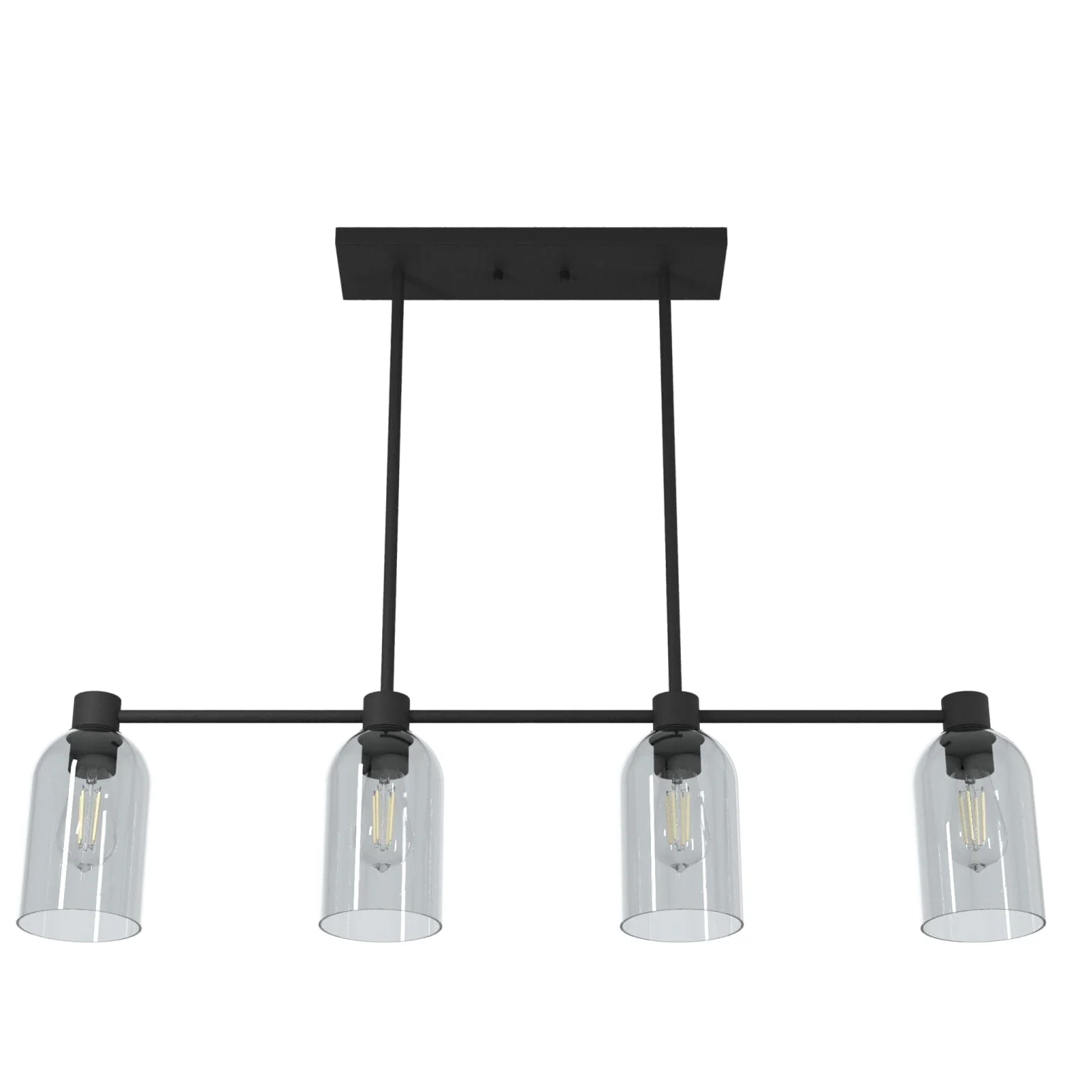 Lochemeade Smoked Glass 4 Light Linear Chandelier 8 Lochemeade Smoked Glass 4 Light Linear Chandelier