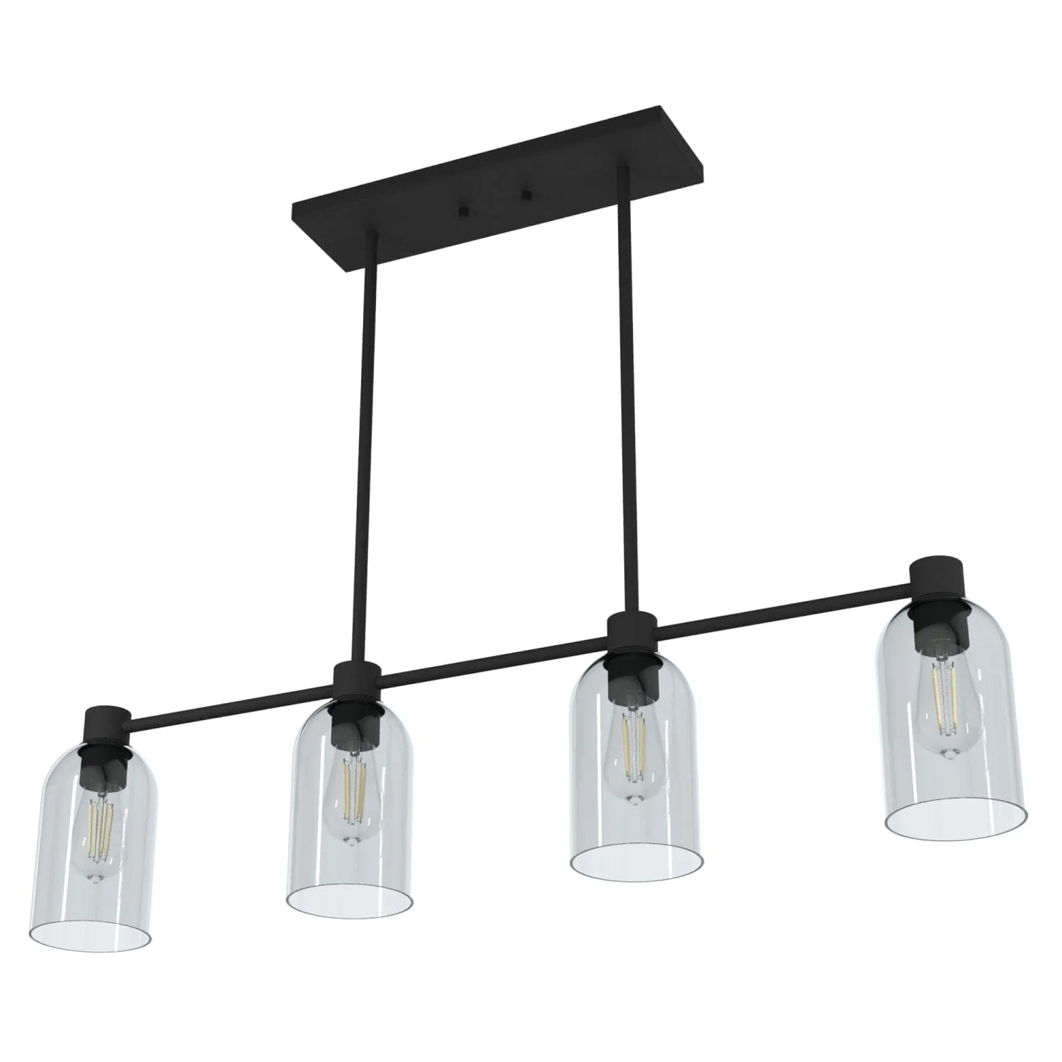 Lochemeade Smoked Glass 4 Light Linear Chandelier 9 Lochemeade Smoked Glass 4 Light Linear Chandelier