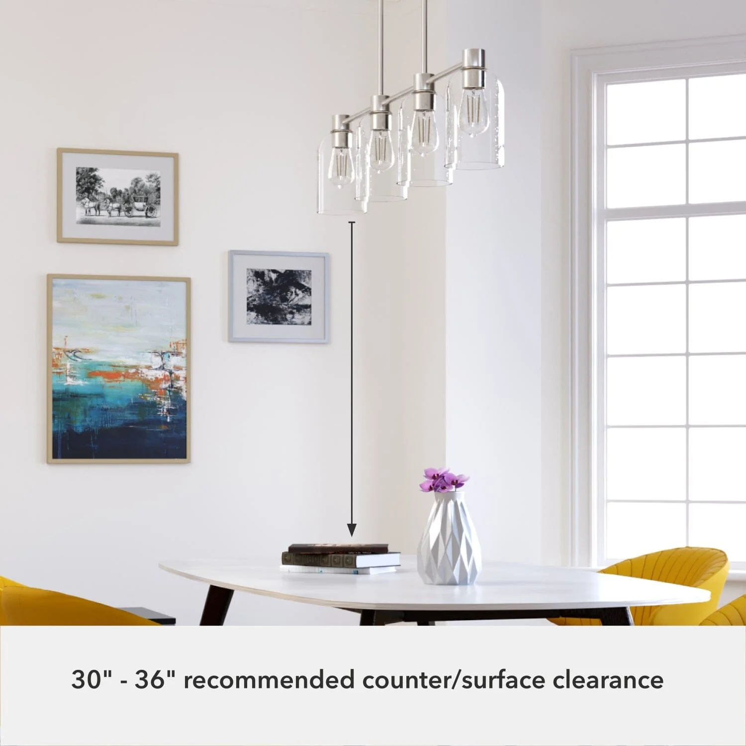 Lochemeade Clear Seeded Glass 4 Light Linear Chandelier 10 Lochemeade Clear Seeded Glass 4 Light Linear Chandelier