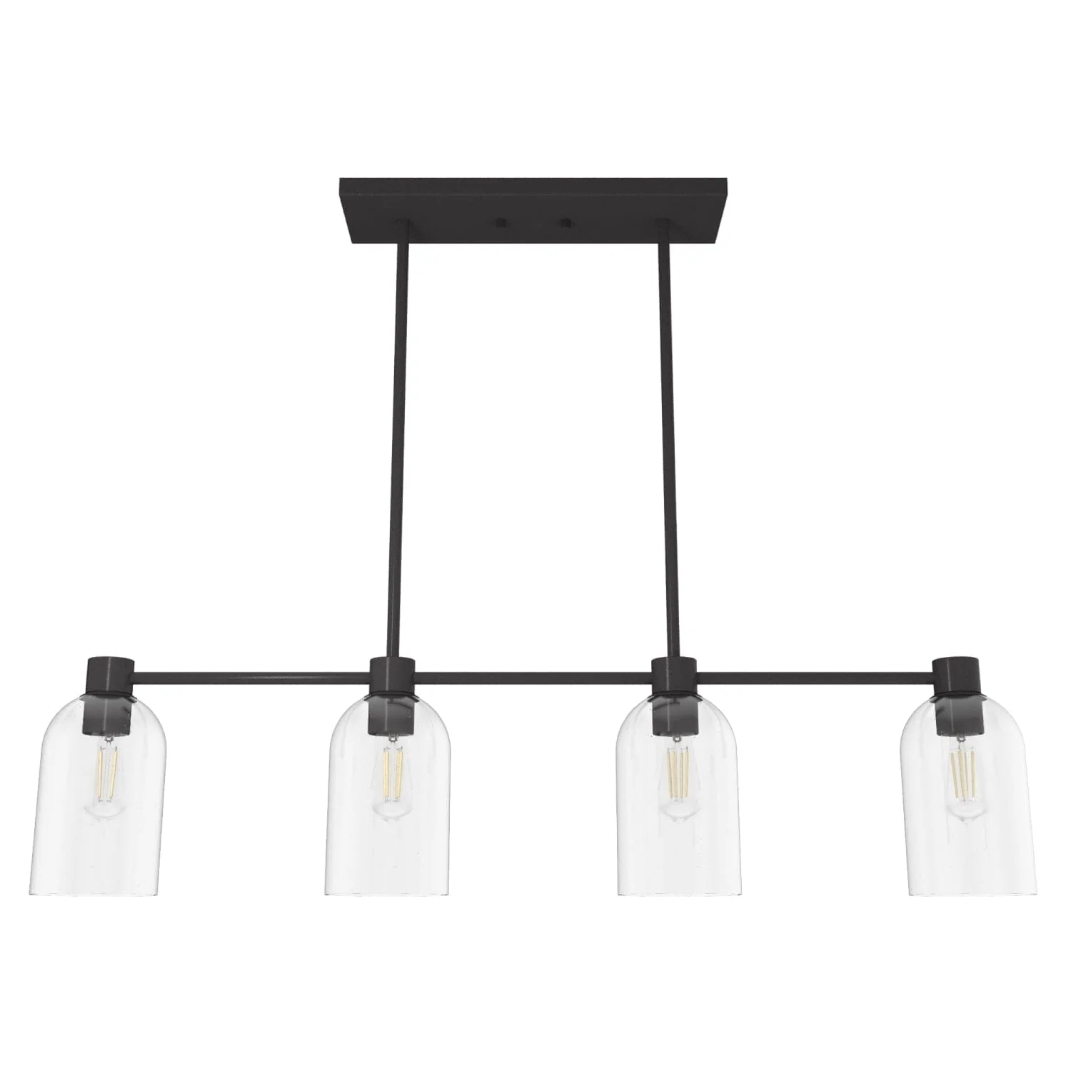 Lochemeade Clear Seeded Glass 4 Light Linear Chandelier 12 Lochemeade Clear Seeded Glass 4 Light Linear Chandelier
