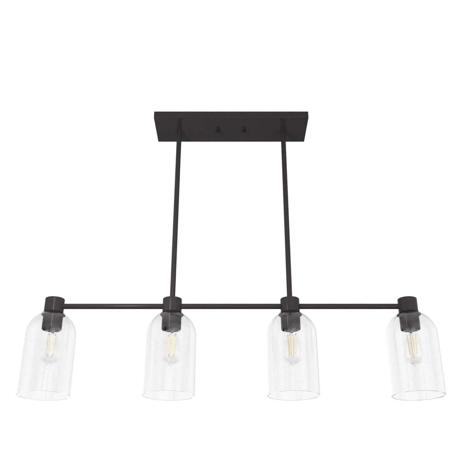 Lochemeade Clear Seeded Glass 4 Light Linear Chandelier 14 Lochemeade Clear Seeded Glass 4 Light Linear Chandelier