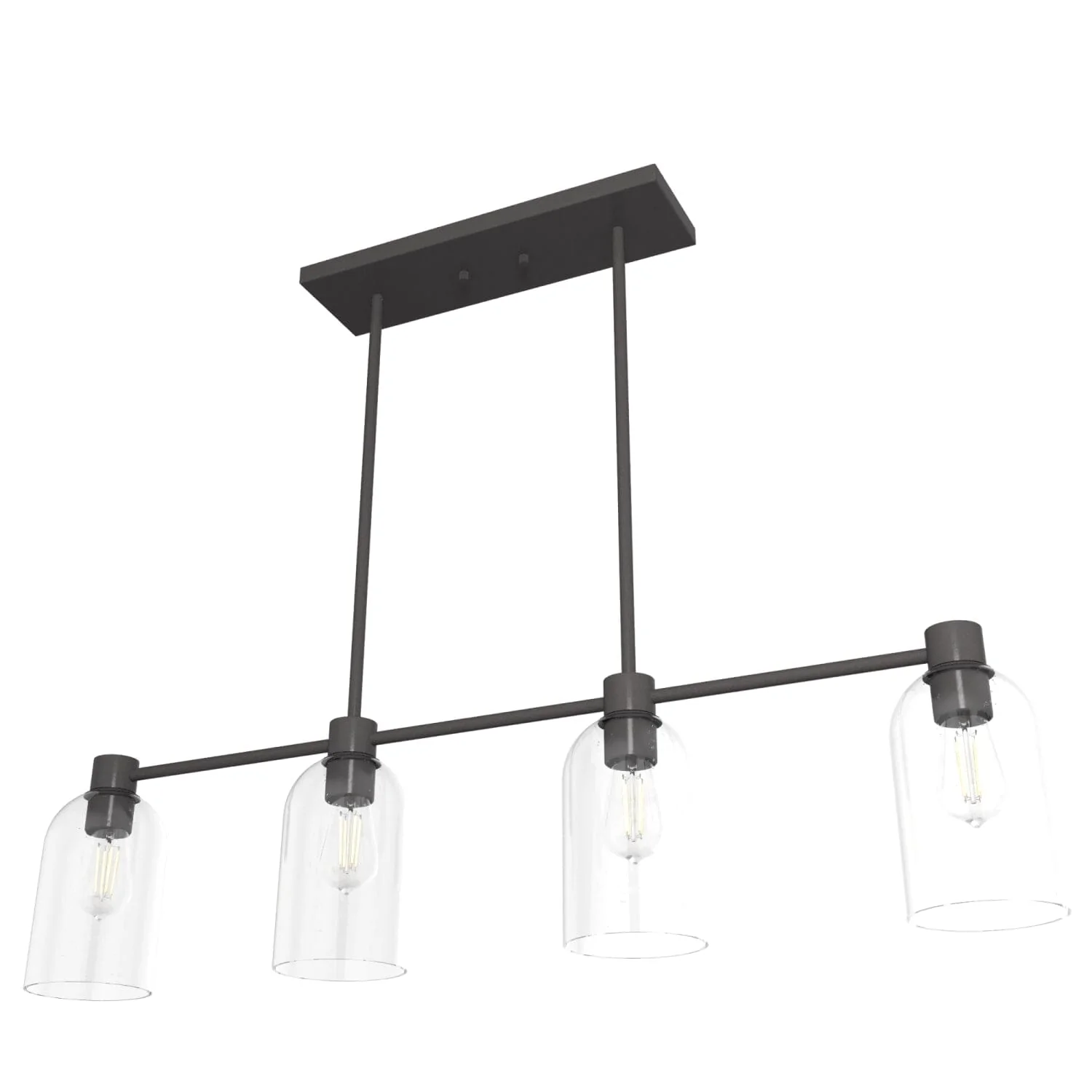Lochemeade Clear Seeded Glass 4 Light Linear Chandelier 15 Lochemeade Clear Seeded Glass 4 Light Linear Chandelier