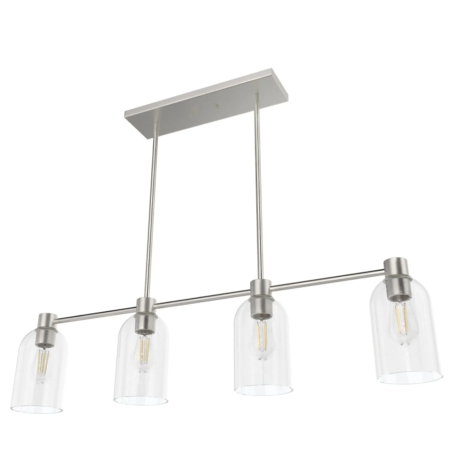 Lochemeade Clear Seeded Glass 4 Light Linear Chandelier 16 Lochemeade Clear Seeded Glass 4 Light Linear Chandelier