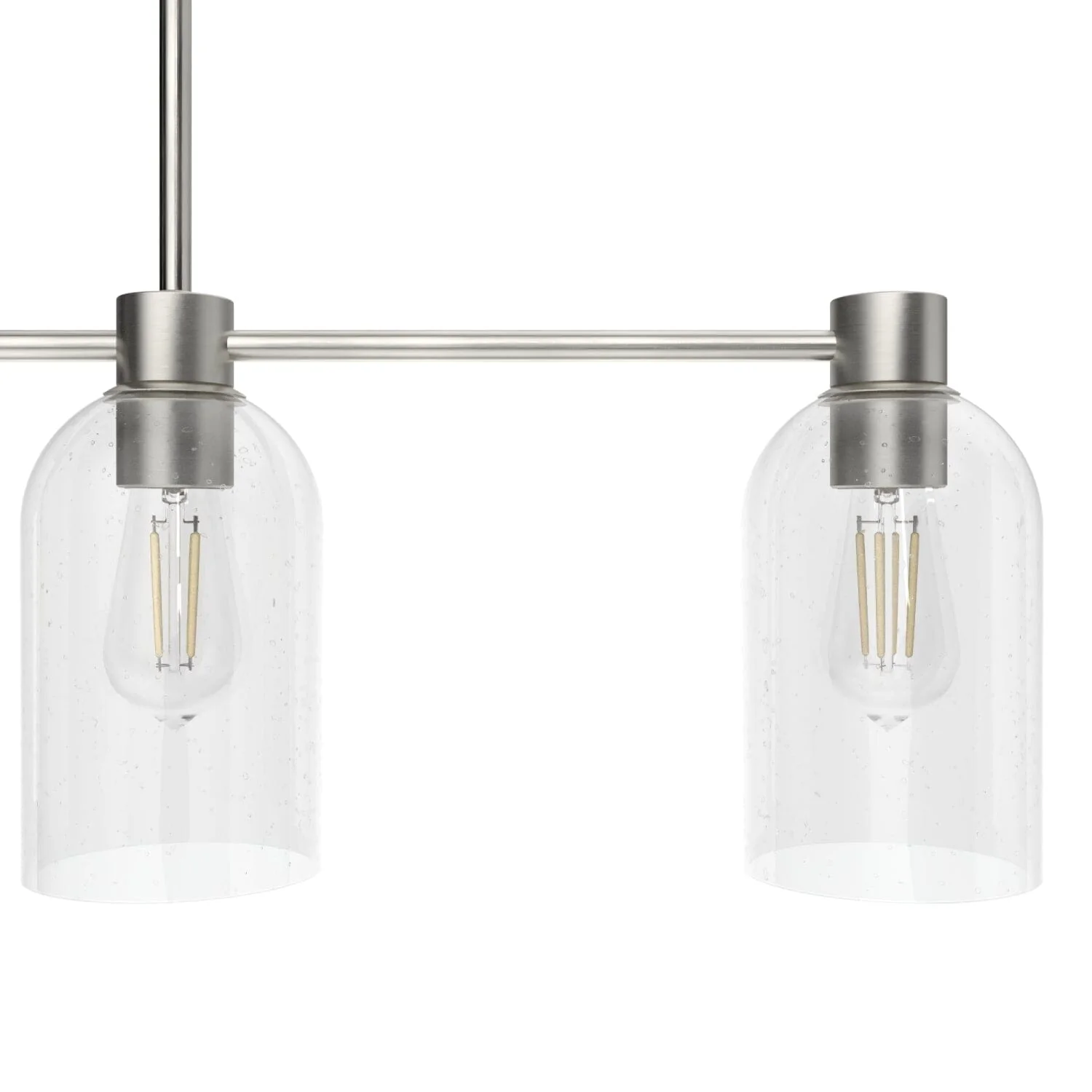 Lochemeade Clear Seeded Glass 4 Light Linear Chandelier 18 Lochemeade Clear Seeded Glass 4 Light Linear Chandelier