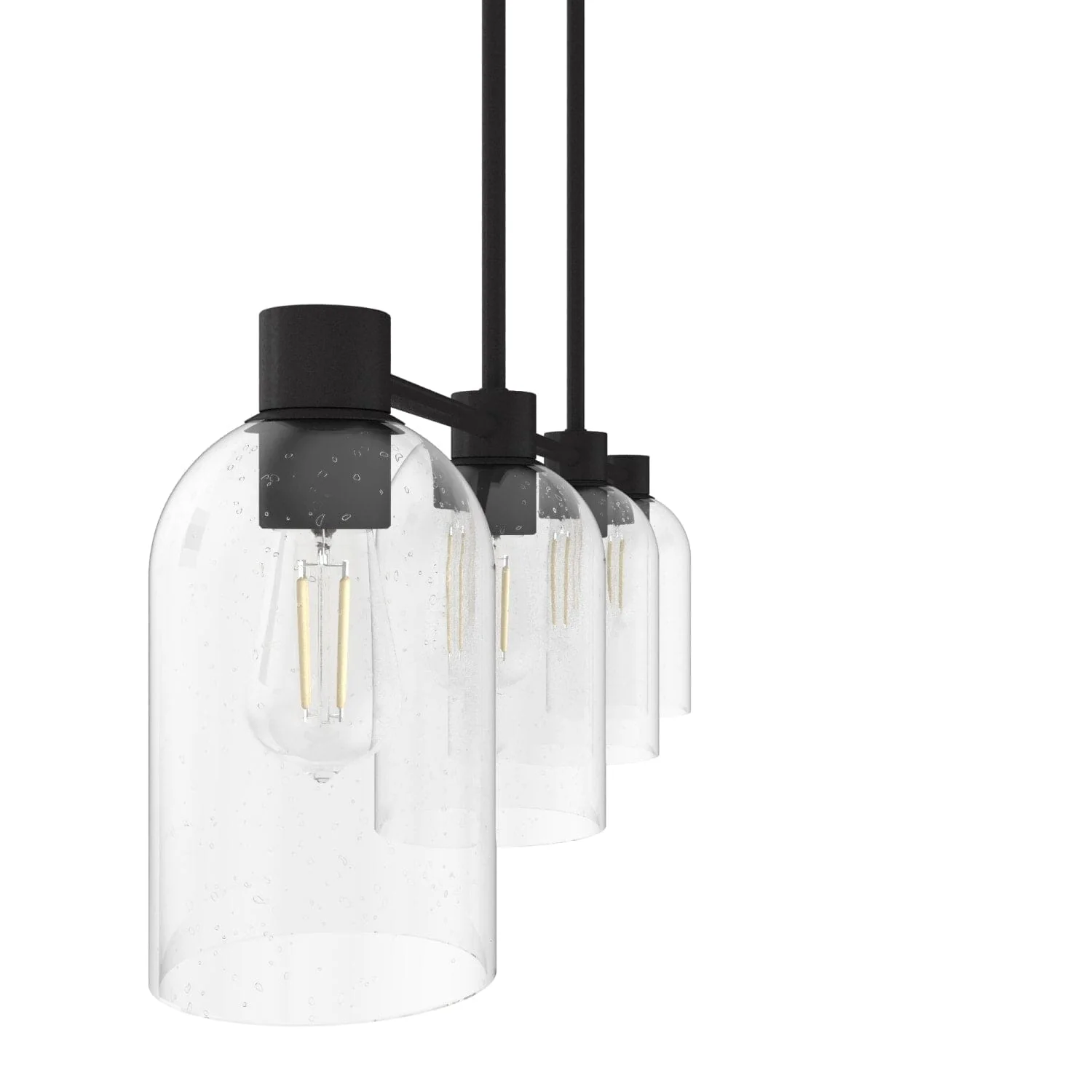 Lochemeade Clear Seeded Glass 4 Light Linear Chandelier 19 Lochemeade Clear Seeded Glass 4 Light Linear Chandelier