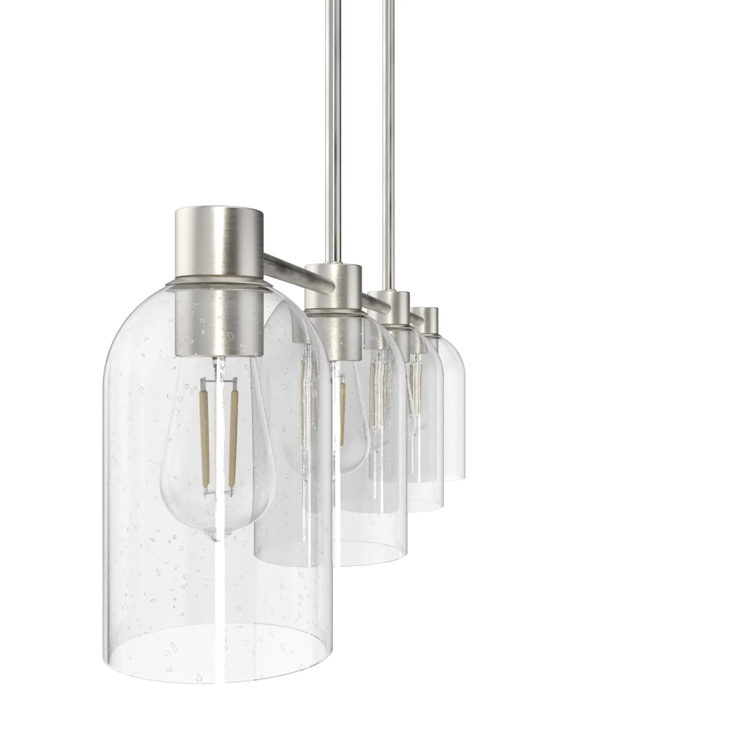 Lochemeade Clear Seeded Glass 4 Light Linear Chandelier 20 Lochemeade Clear Seeded Glass 4 Light Linear Chandelier