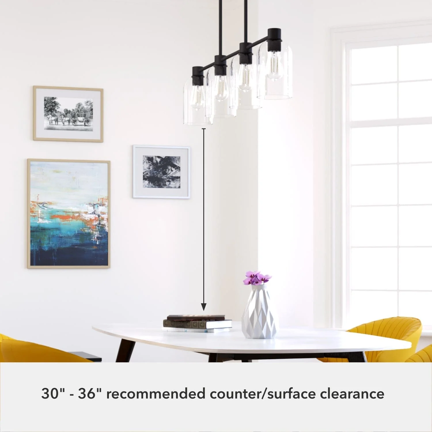 Lochemeade Clear Seeded Glass 4 Light Linear Chandelier 9 Lochemeade Clear Seeded Glass 4 Light Linear Chandelier