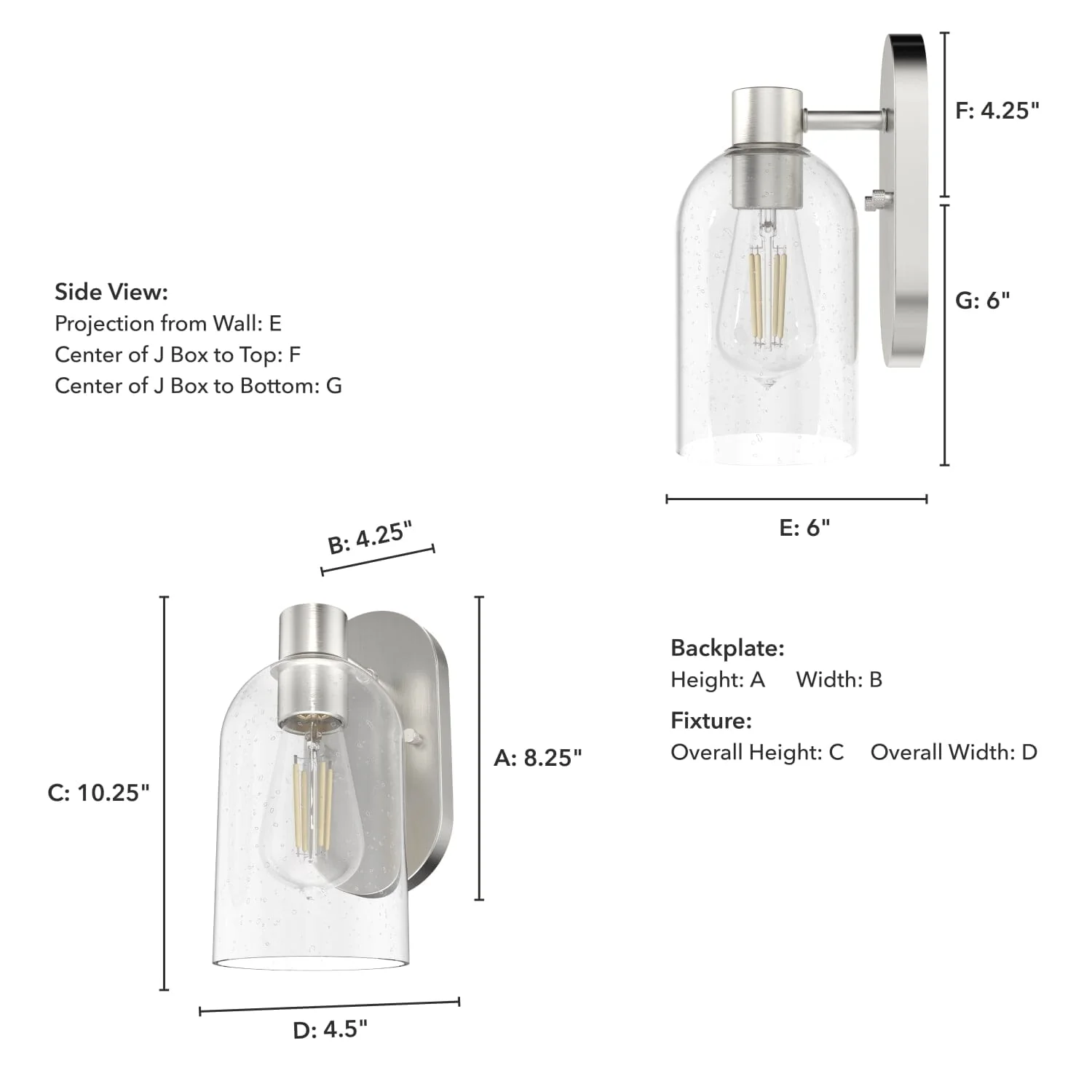 Lochemeade Clear Seeded Glass 1 Light Sconce 8 Lochemeade Clear Seeded Glass 1 Light Sconce