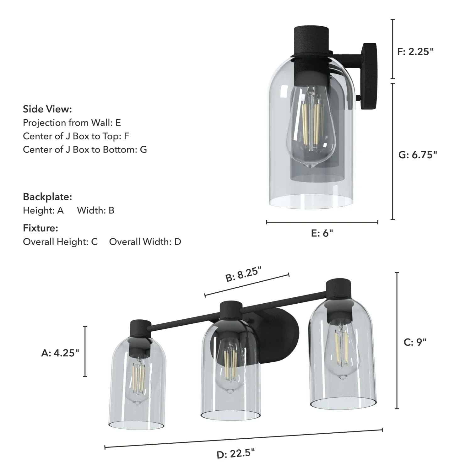 Lochemeade Smoked Glass 3 Light Vanity 4 Lochemeade Smoked Glass 3 Light Vanity