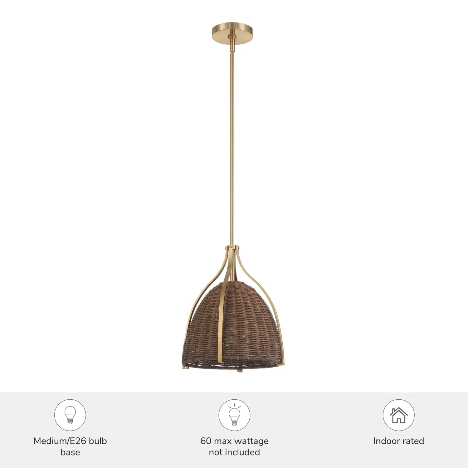 Arcelia Rattan Shade 1 Light Medium 12 Inch Pendant 3 Arcelia Rattan Shade 1 Light Medium 12 Inch Pendant