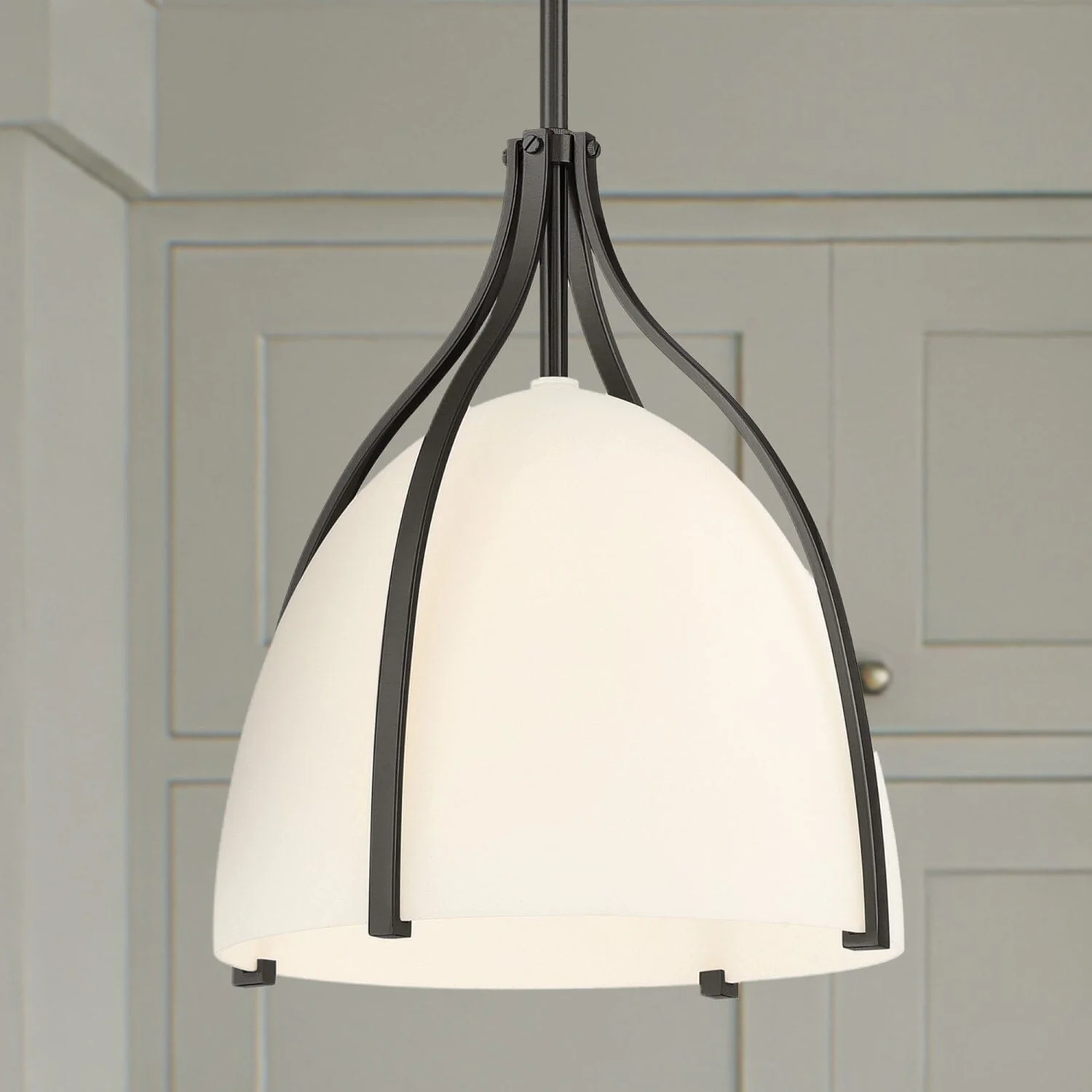 Arcelia White Glass 1 Light Medium 12 Inch Pendant 1 Arcelia White Glass 1 Light Medium 12 Inch Pendant