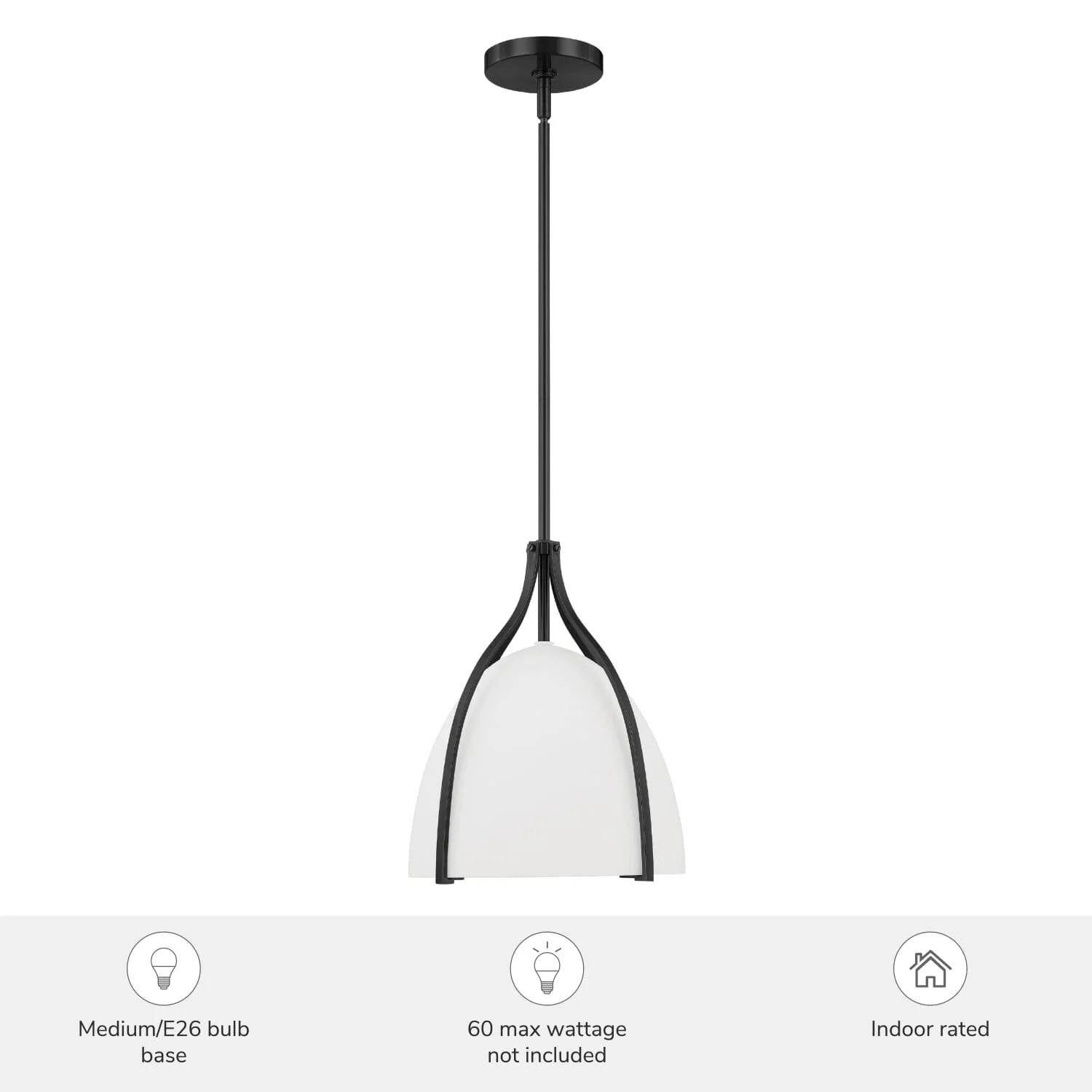 Arcelia White Glass 1 Light Medium 12 Inch Pendant 5 Arcelia White Glass 1 Light Medium 12 Inch Pendant